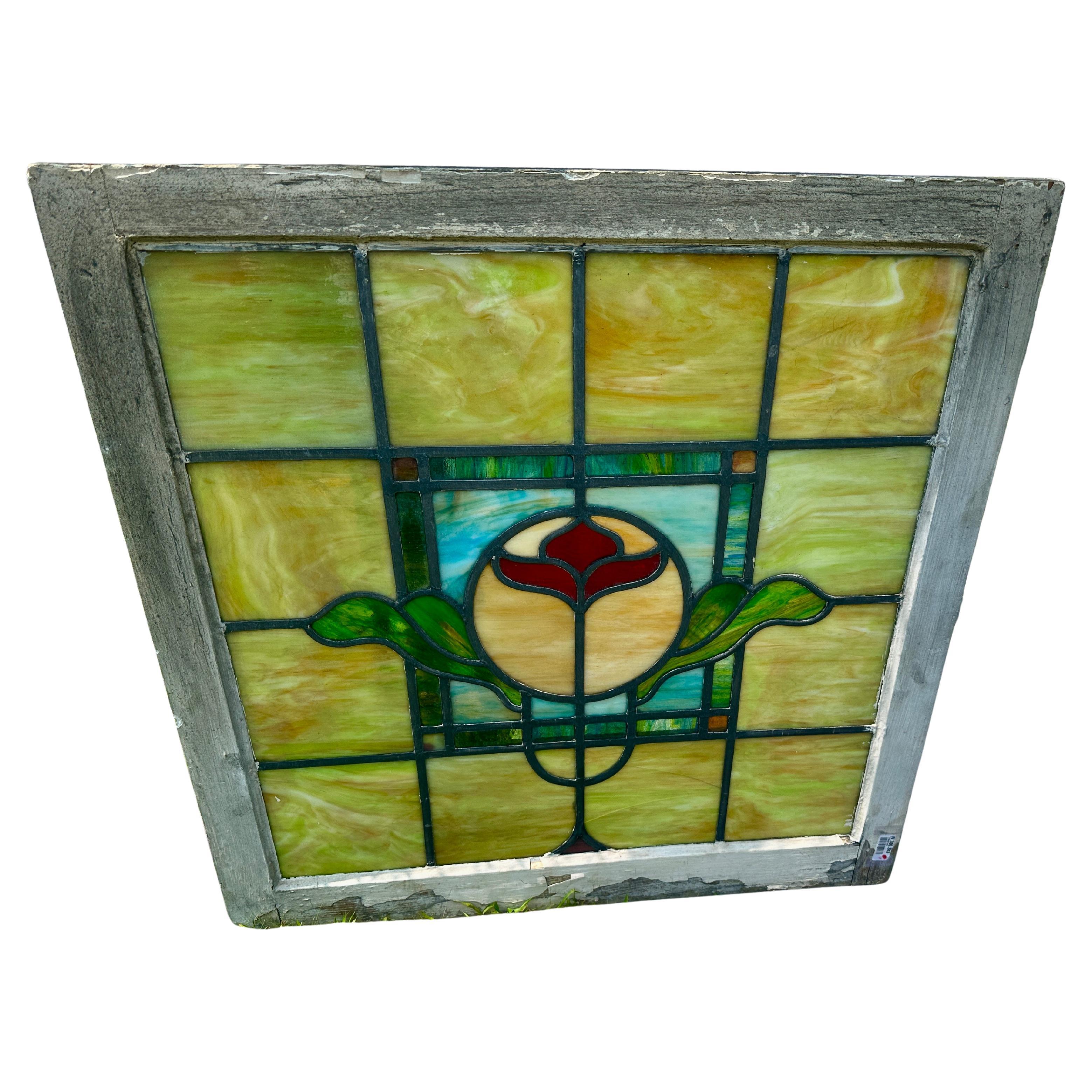 SUPERB Pareja antigua de vidrieras Stained glass en venta