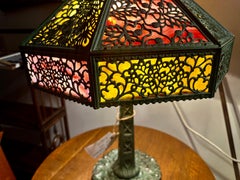 SUPERB Antique Peacock Arts & Crafts Lamp by B&H - Stickley era - W8386