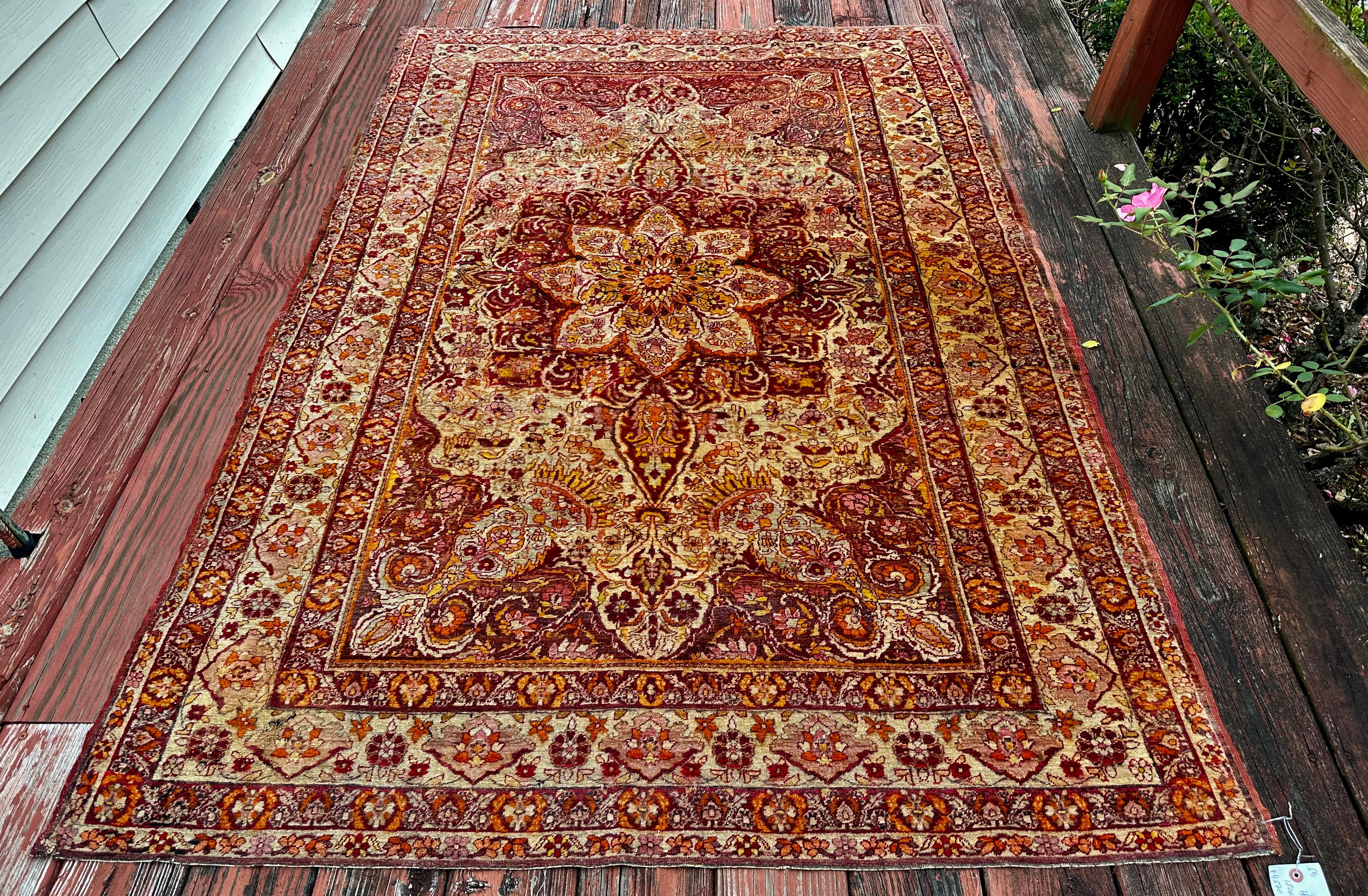 SUPERB Antique Persian Oriental Rug Yazed (Kerman) -   SALE   20% OFF  MUST SELL For Sale 3