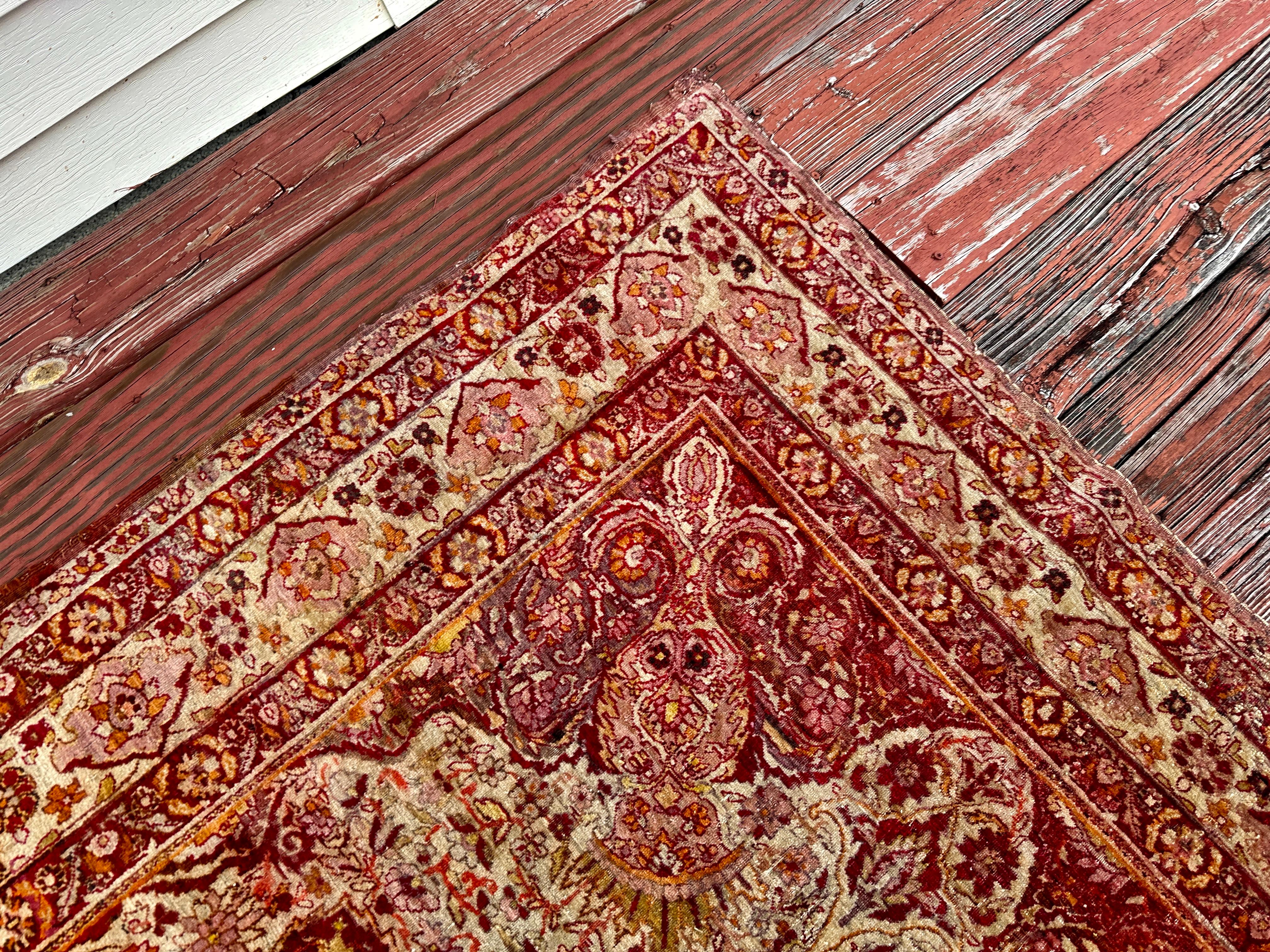 East Asian SUPERB Antique Persian Oriental Rug Yazed (Kerman) -   SALE   20% OFF  MUST SELL For Sale