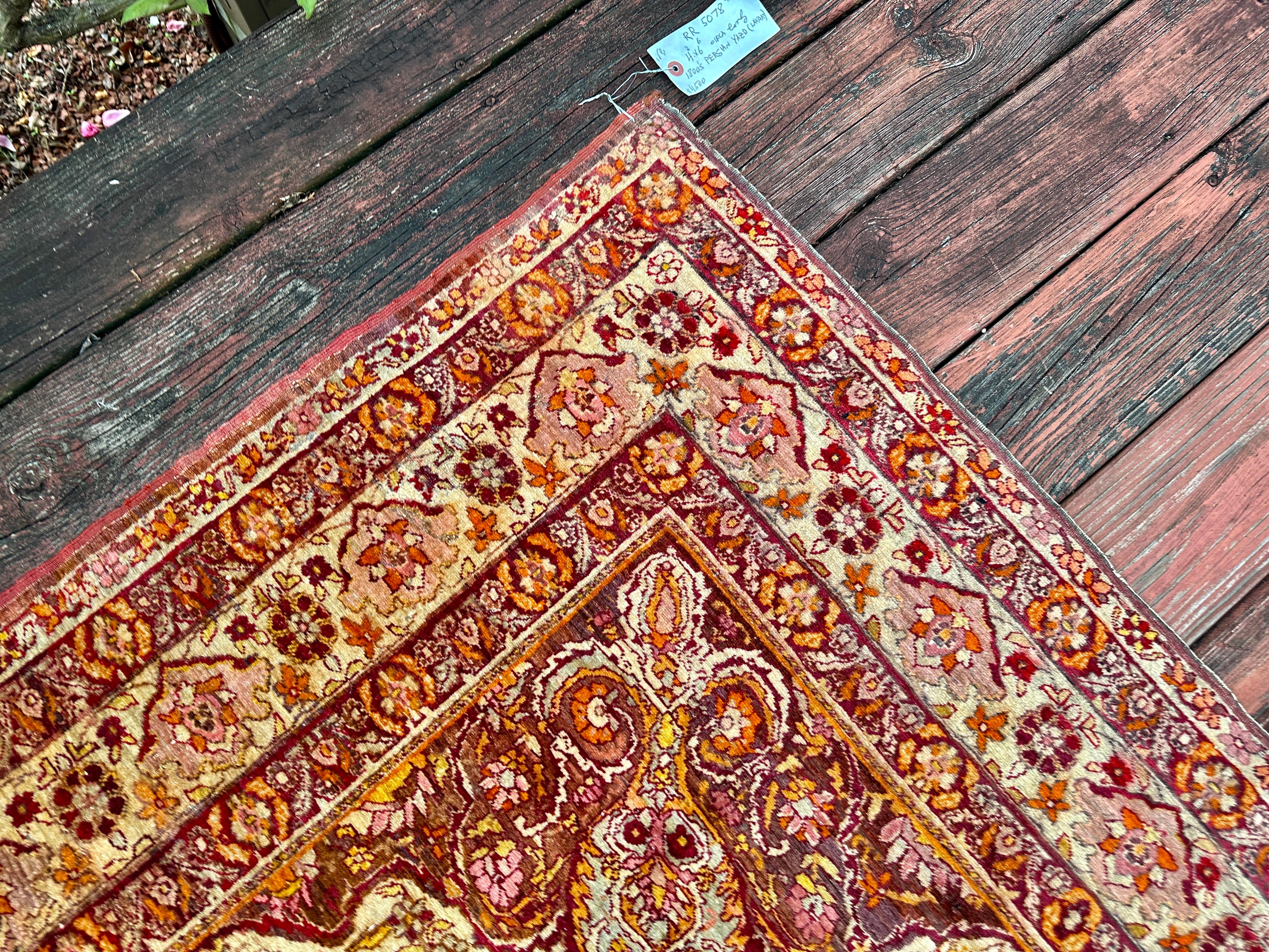 Woven SUPERB Antique Persian Oriental Rug Yazed (Kerman) -   SALE   20% OFF  MUST SELL For Sale