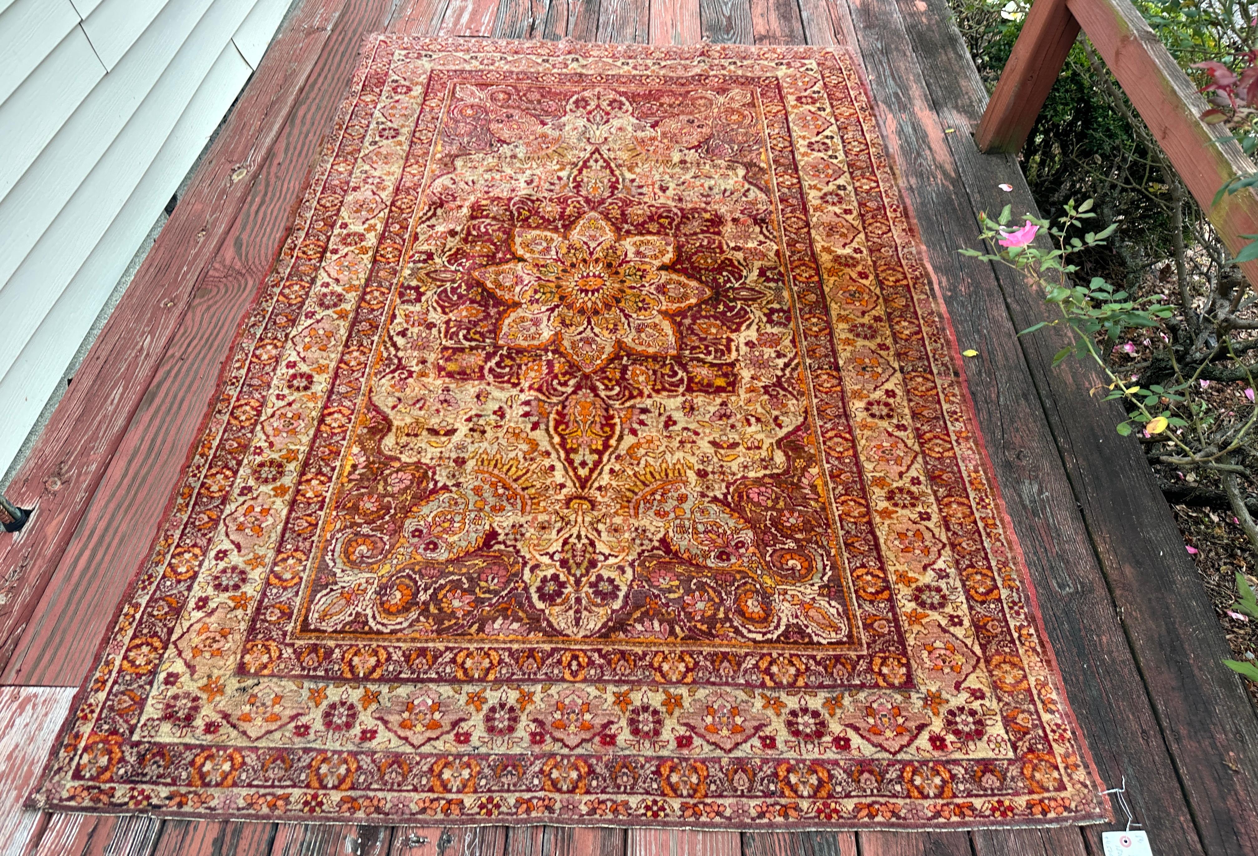 19th Century SUPERB Antique Persian Oriental Rug Yazed (Kerman) -   SALE   20% OFF  MUST SELL For Sale