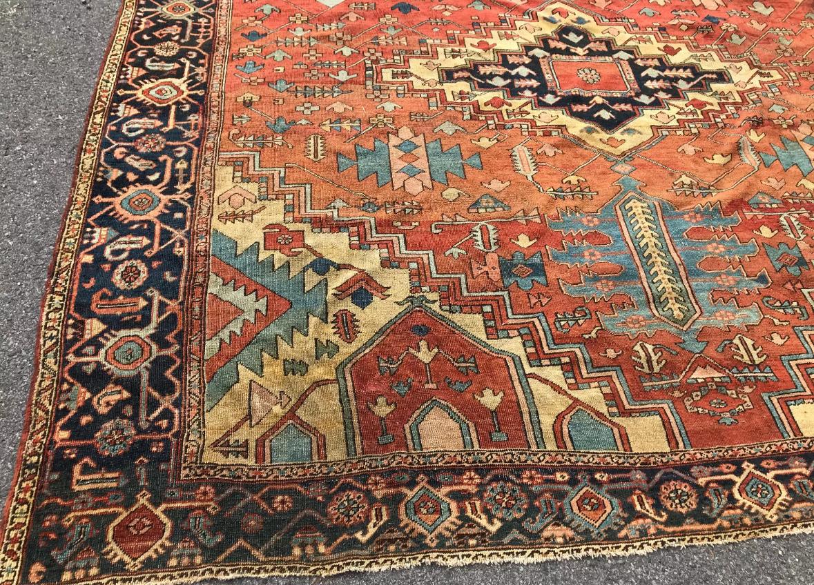 Arts and Crafts SUPERB Antique PERSIAN  Serapi Rug circa 1850 - RR3270  SALE 30%  OFF For Sale