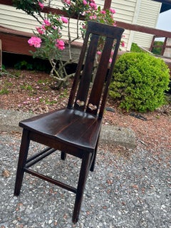 SUPERB Antique Marked STICKLEY BROTHERS  Narrow Chair  with cut out- W1829
