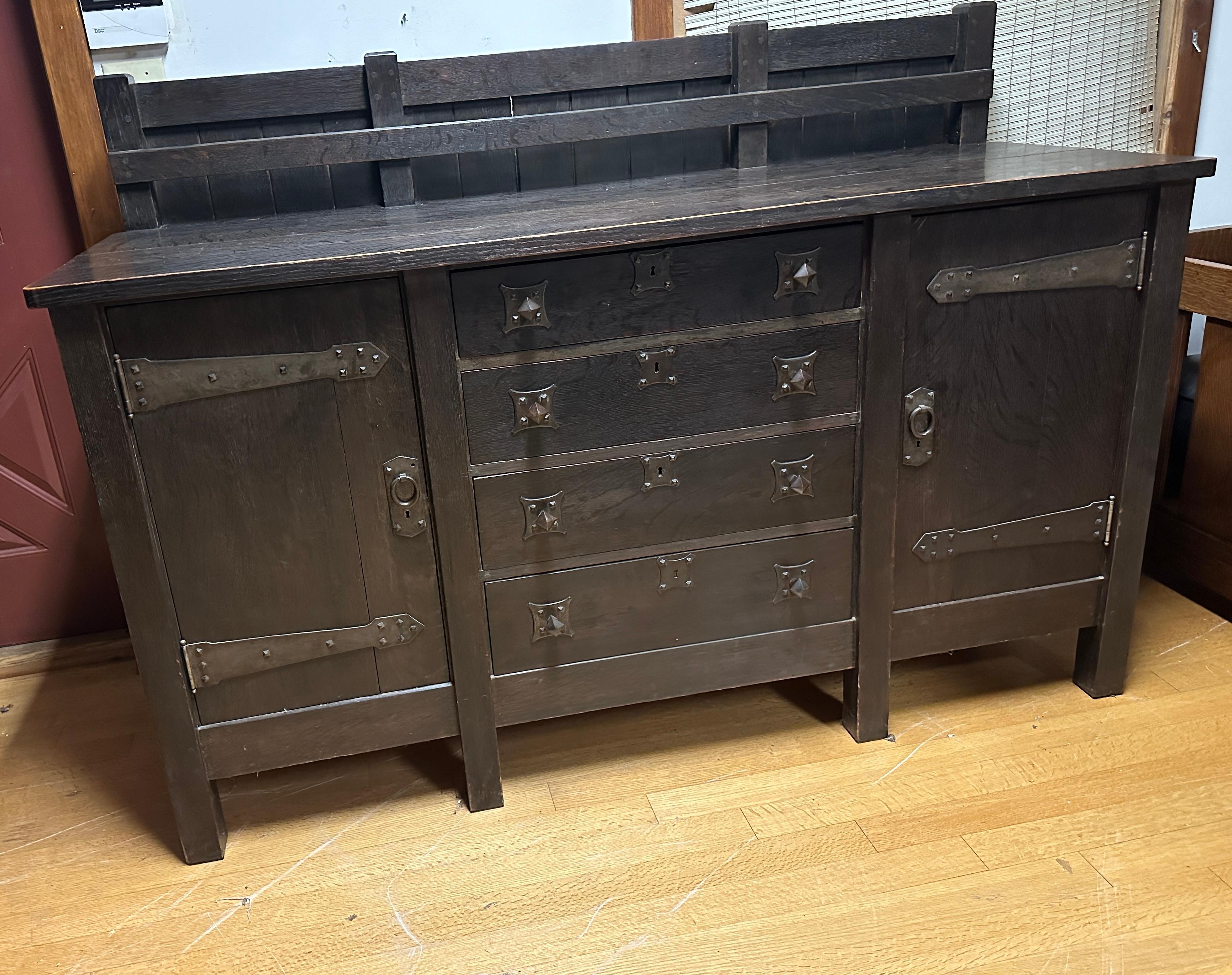 American SUPERB Antique Stickley Brothers Serving Table/Small Sideboard - W7314