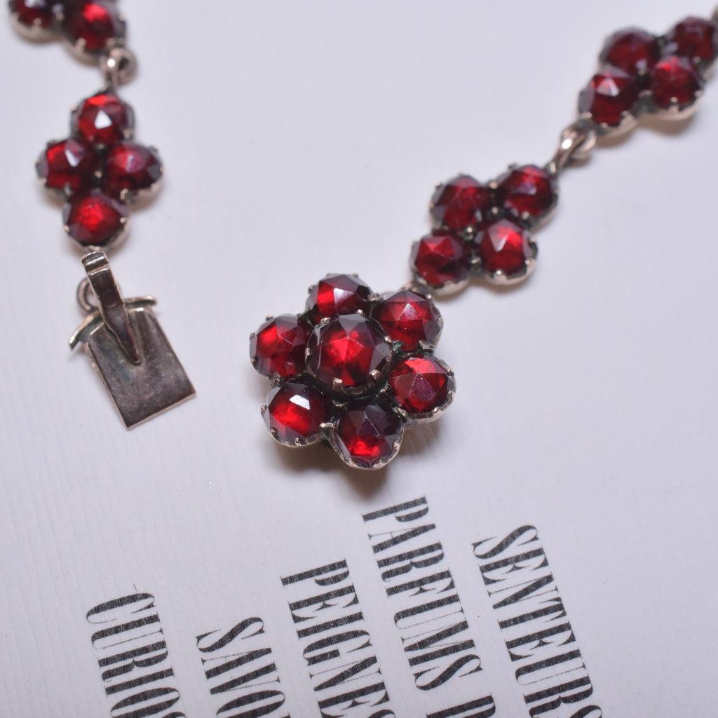 Mixed Cut Superb Antique Victorian Bohemian Garnet Necklace Circa 1890
