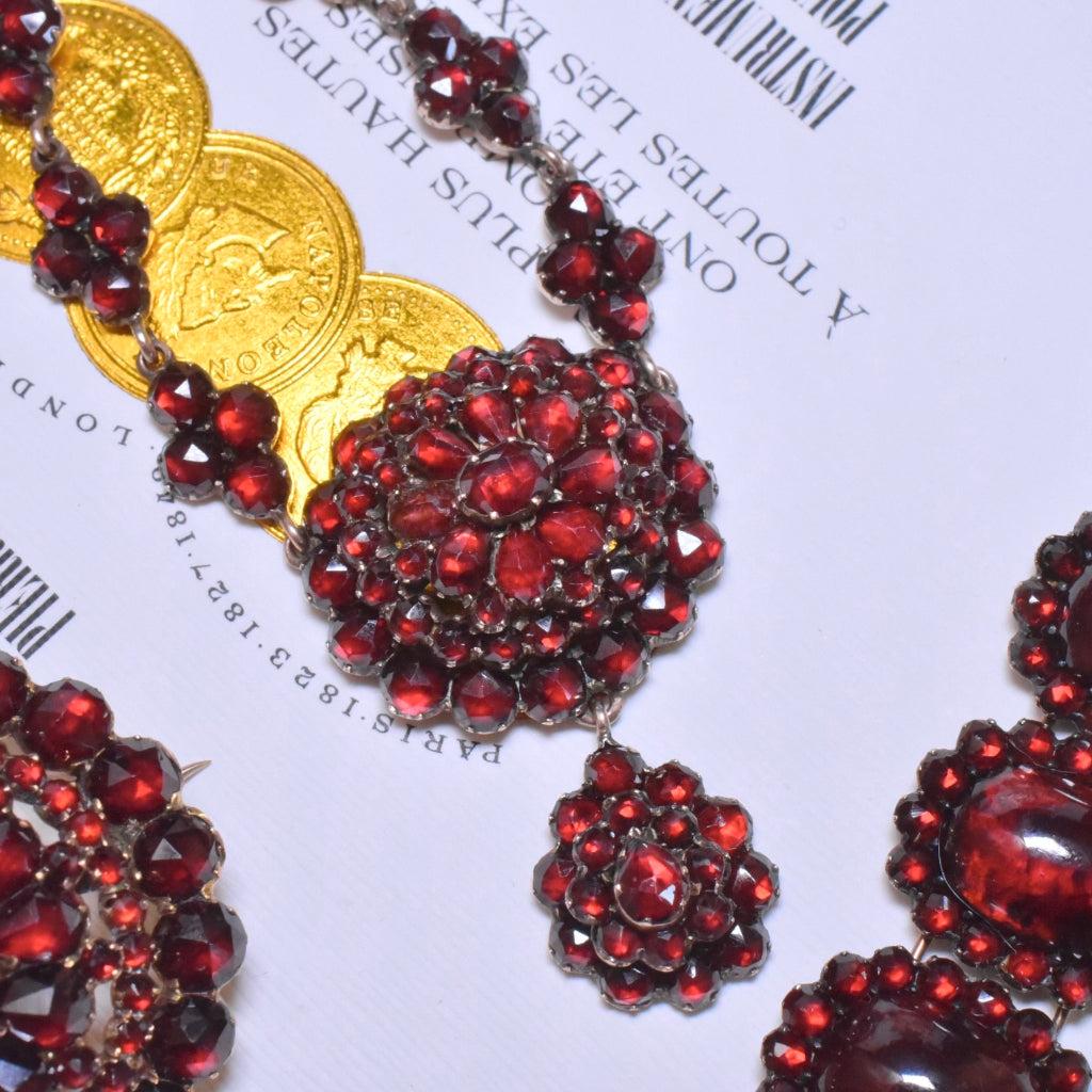 Superb Antique Victorian Bohemian Garnet Necklace Circa 1890 1