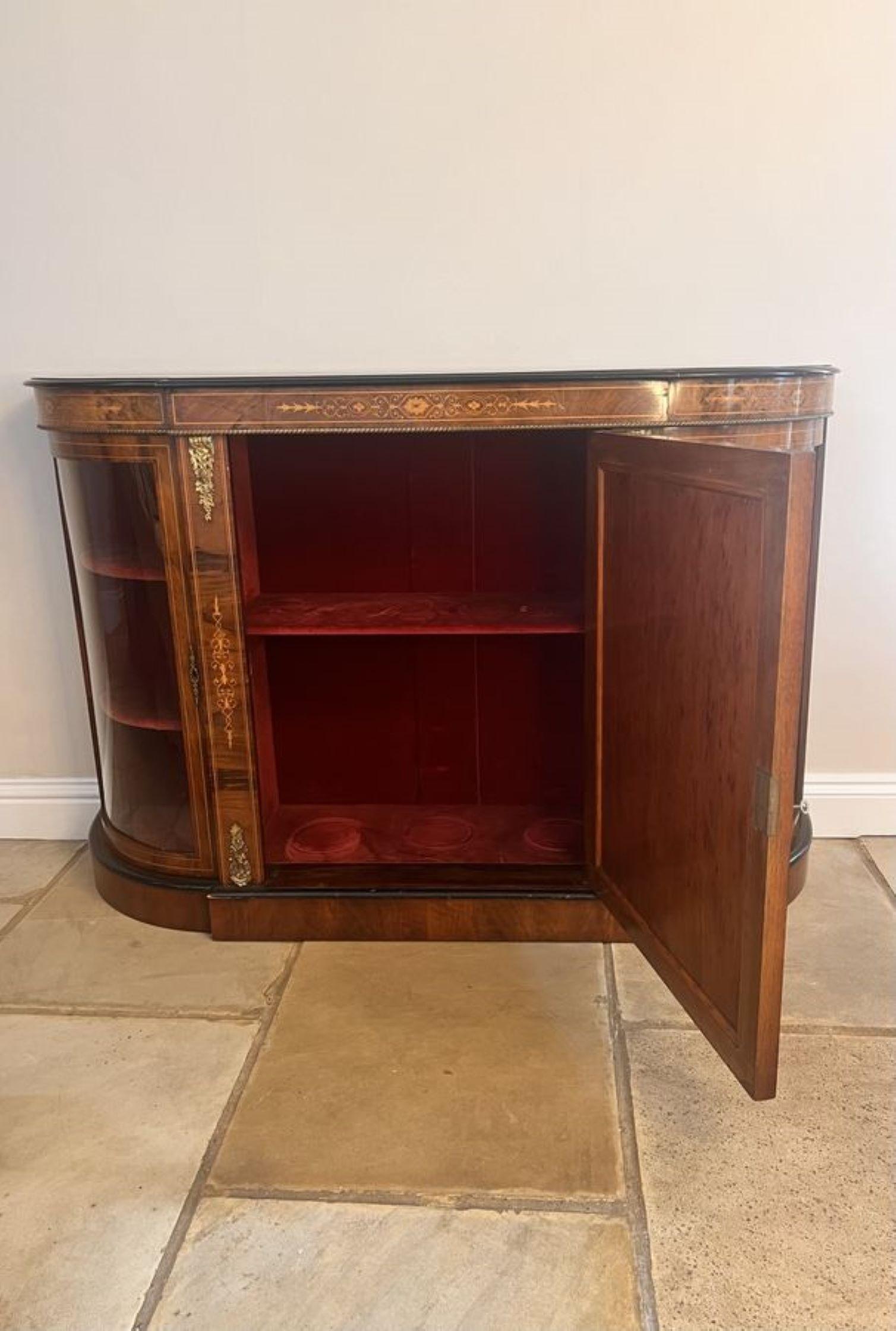 Superb antique Victorian quality burr walnut inlaid credenza  In Good Condition For Sale In Ipswich, GB