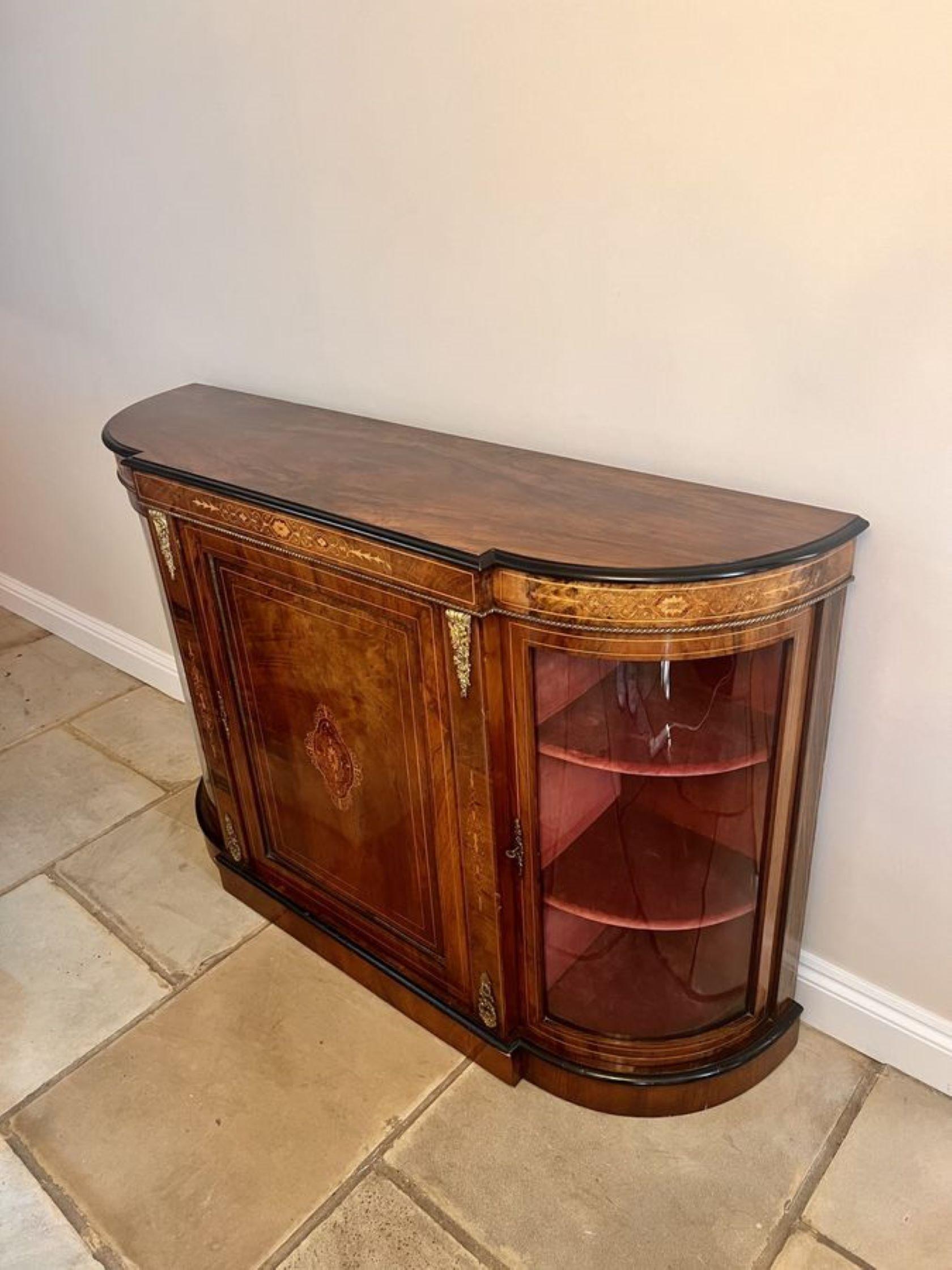 Superb antique Victorian quality burr walnut inlaid credenza For Sale 1