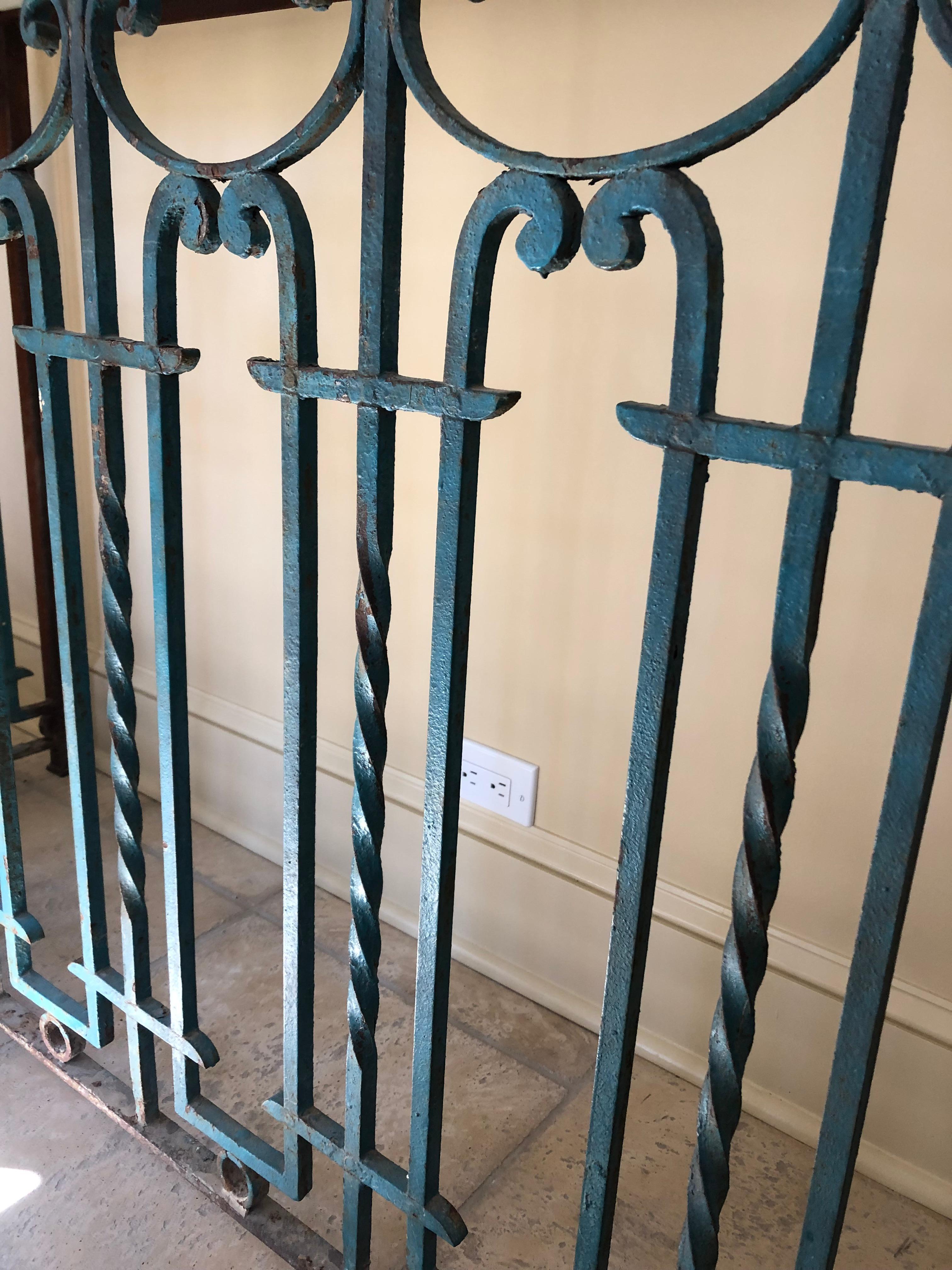 Mid-20th Century Superb Architectural Wrought Iron and Glass Console Table