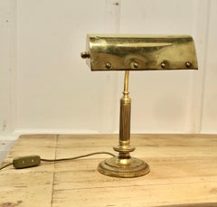 Superb Art Deco Bankers Brass Desk Lamp