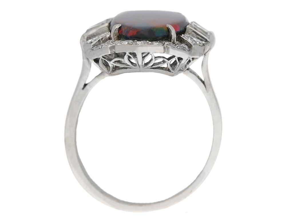 black opal engagement ring