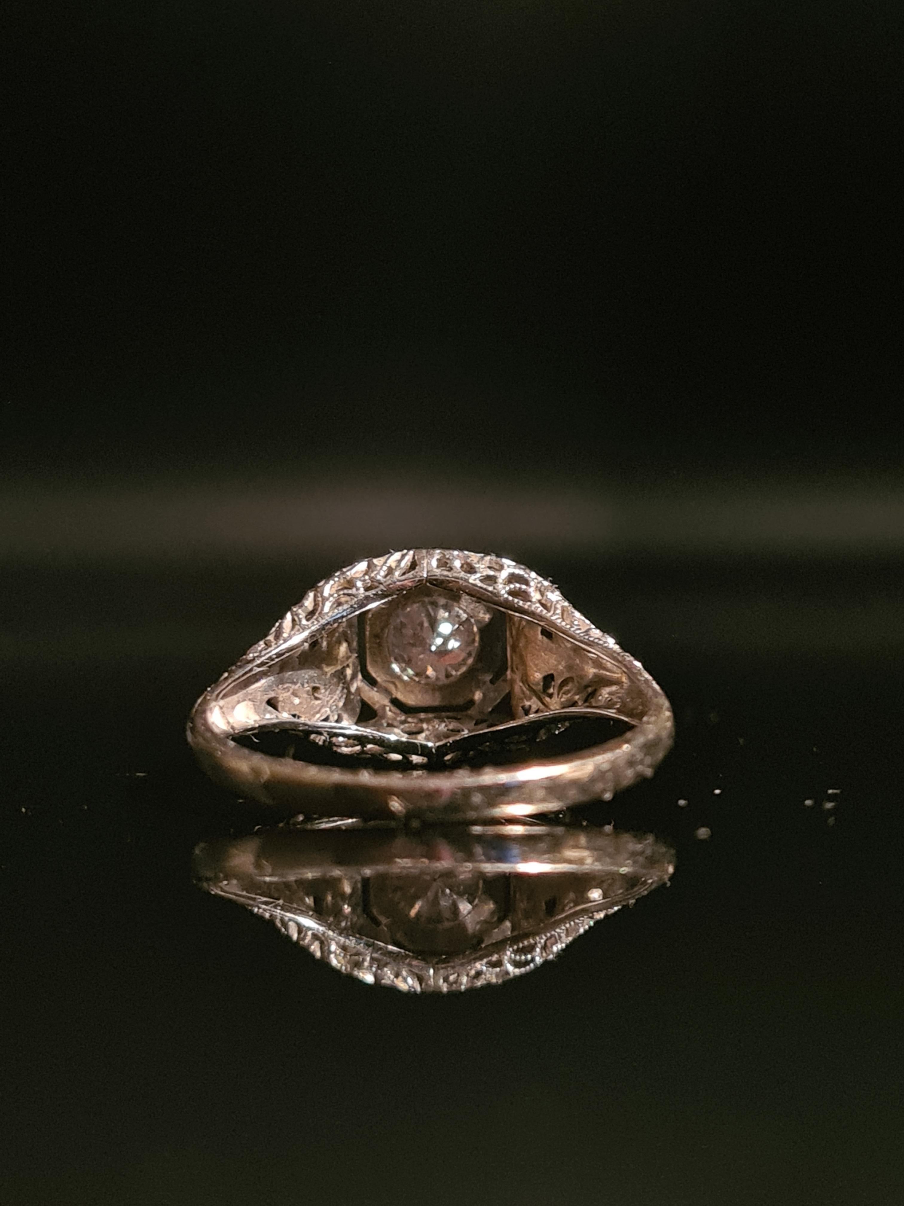 Prächtiger Art Deco Diamant-Verlobungsring 4