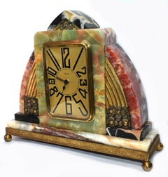 aSuperb Art Deco French Marble clock, 1930s