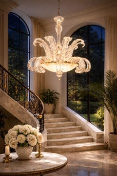 Prächtiger Kronleuchter aus Murano-Glas im Art-Déco-Stil, 1940