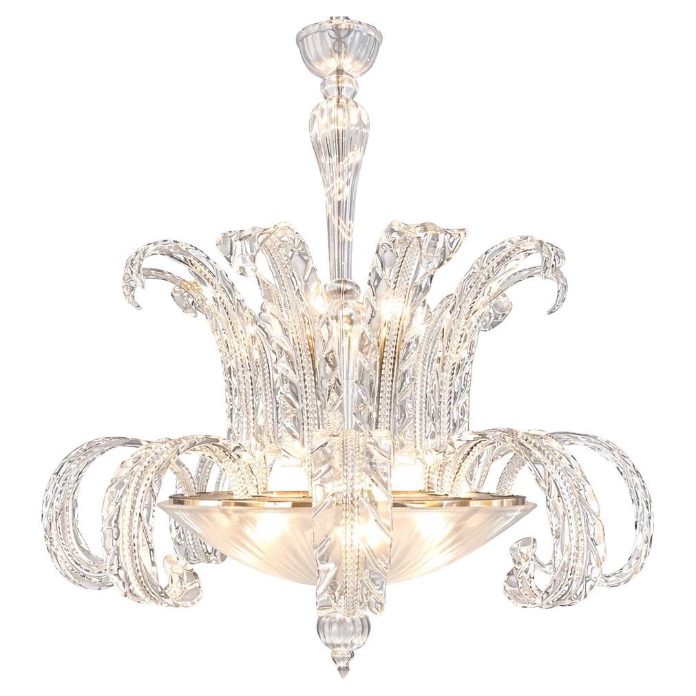 Superb Art Deco Murano Glass Chandelier, 1940 For Sale