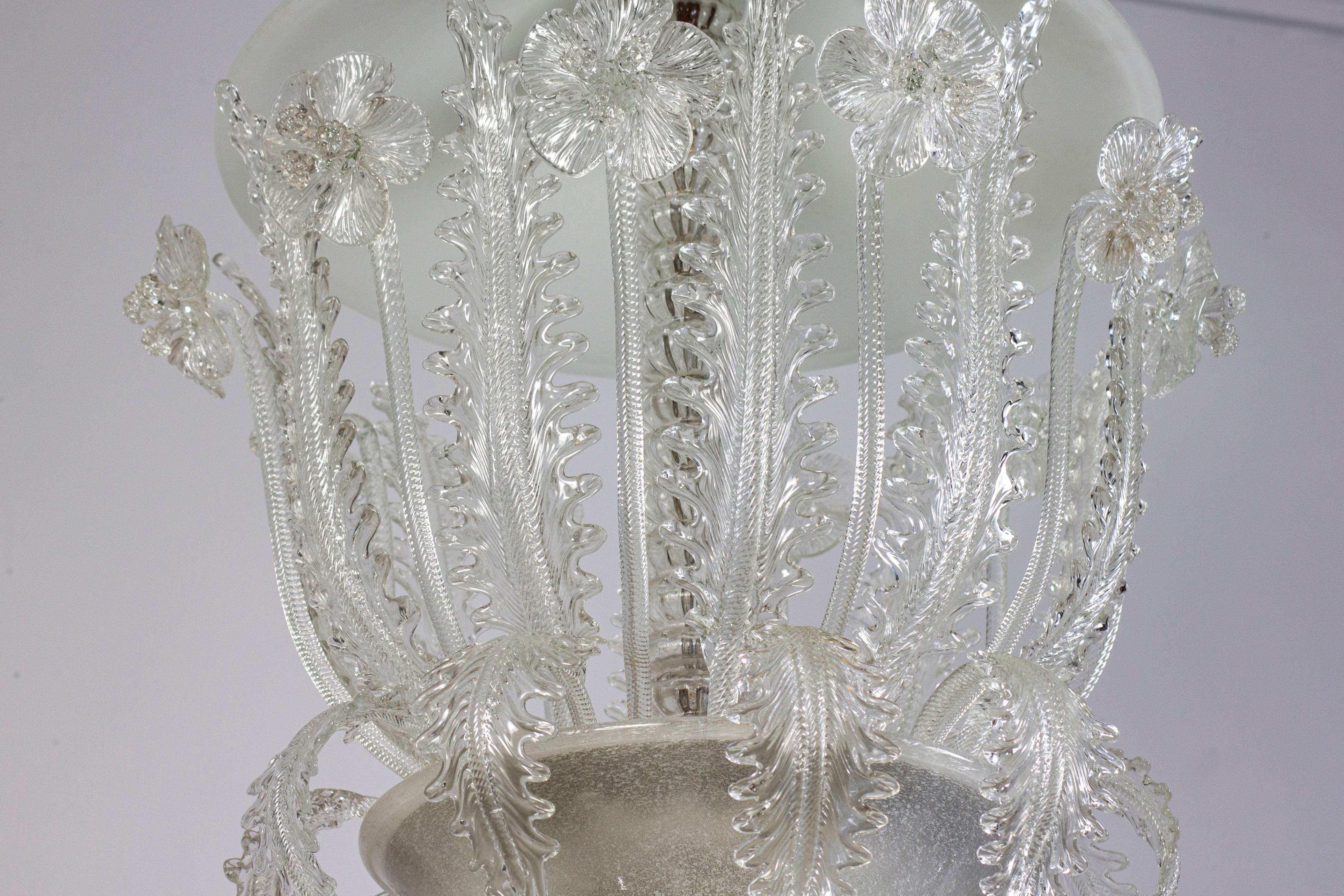 Superb Art Deco Murano Glass Chandelier by Ercole Barovier, 1930s For Sale 4