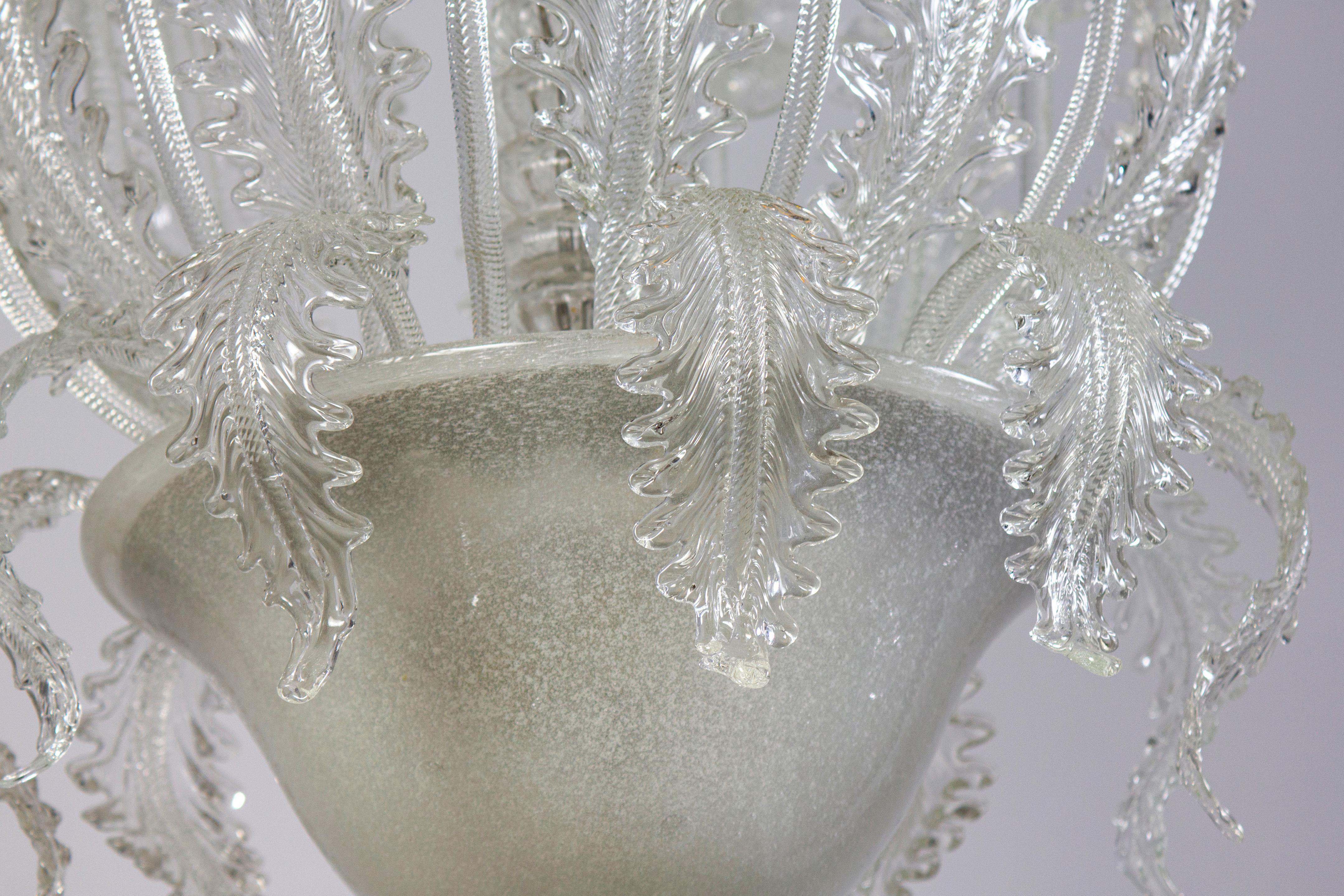 Superb Art Deco Murano Glass Chandelier by Ercole Barovier, 1930s For Sale 5