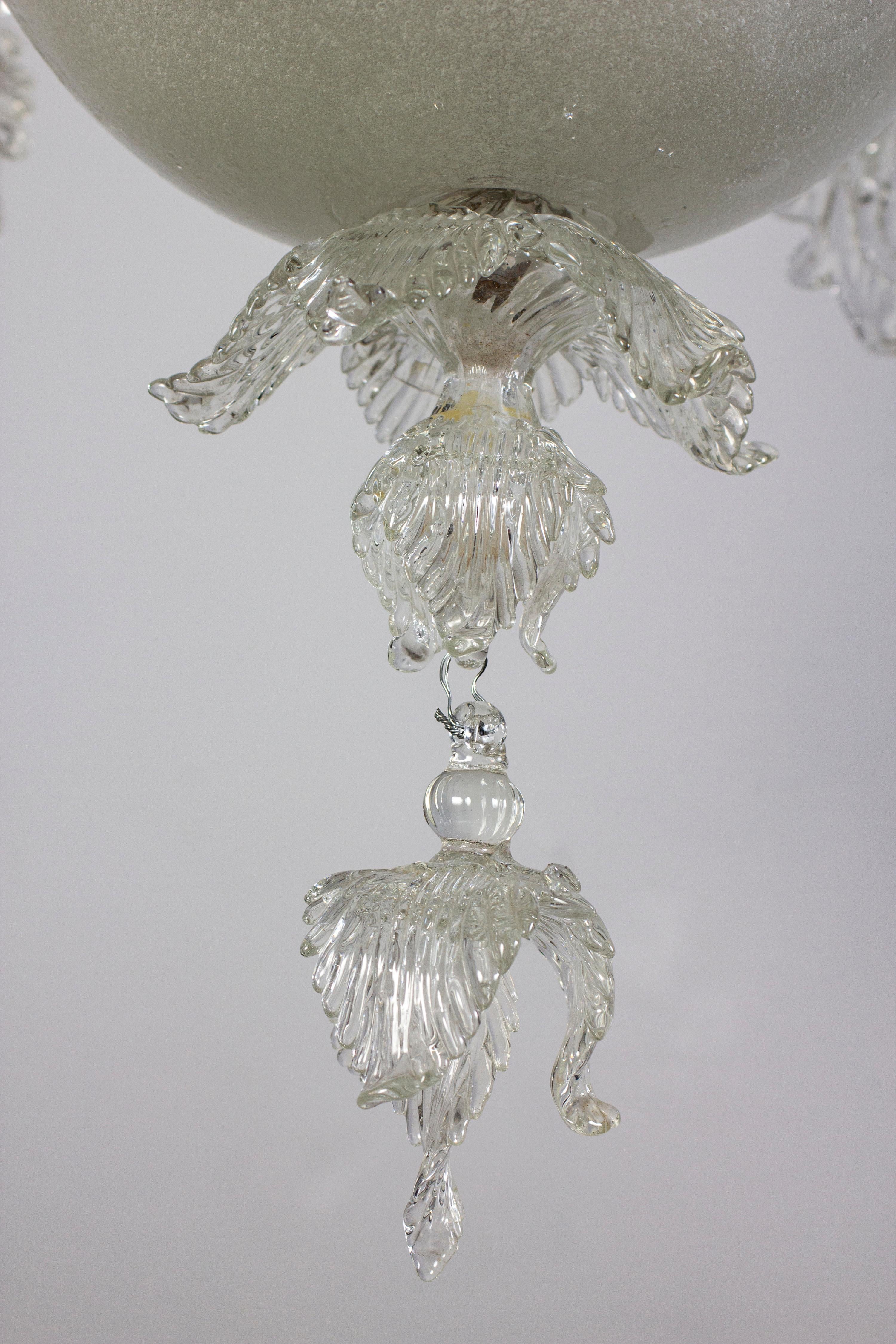 Superb Art Deco Murano Glass Chandelier by Ercole Barovier, 1930s For Sale 8