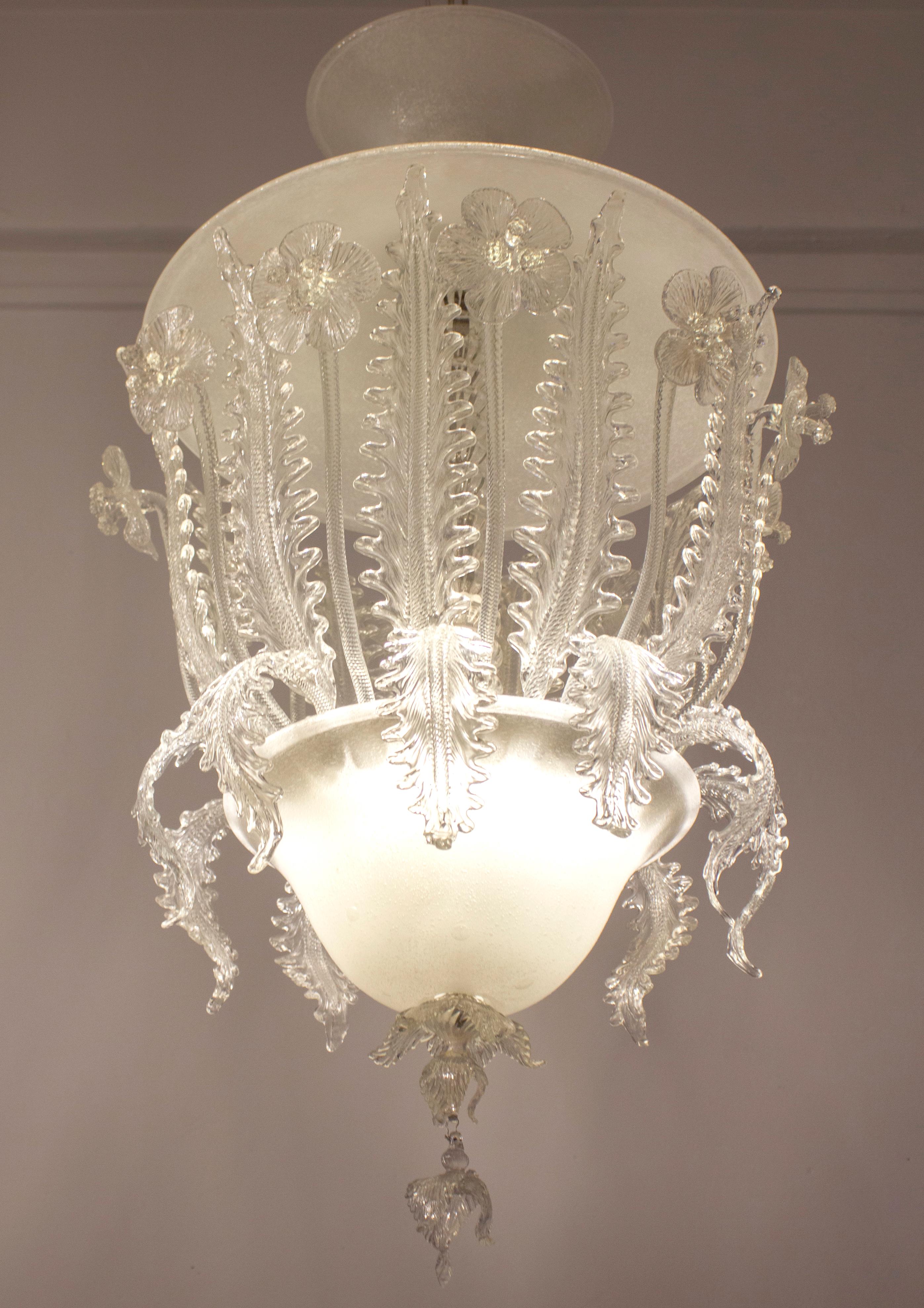Superb Art Deco Murano Glass Chandelier by Ercole Barovier, 1930s For Sale 9