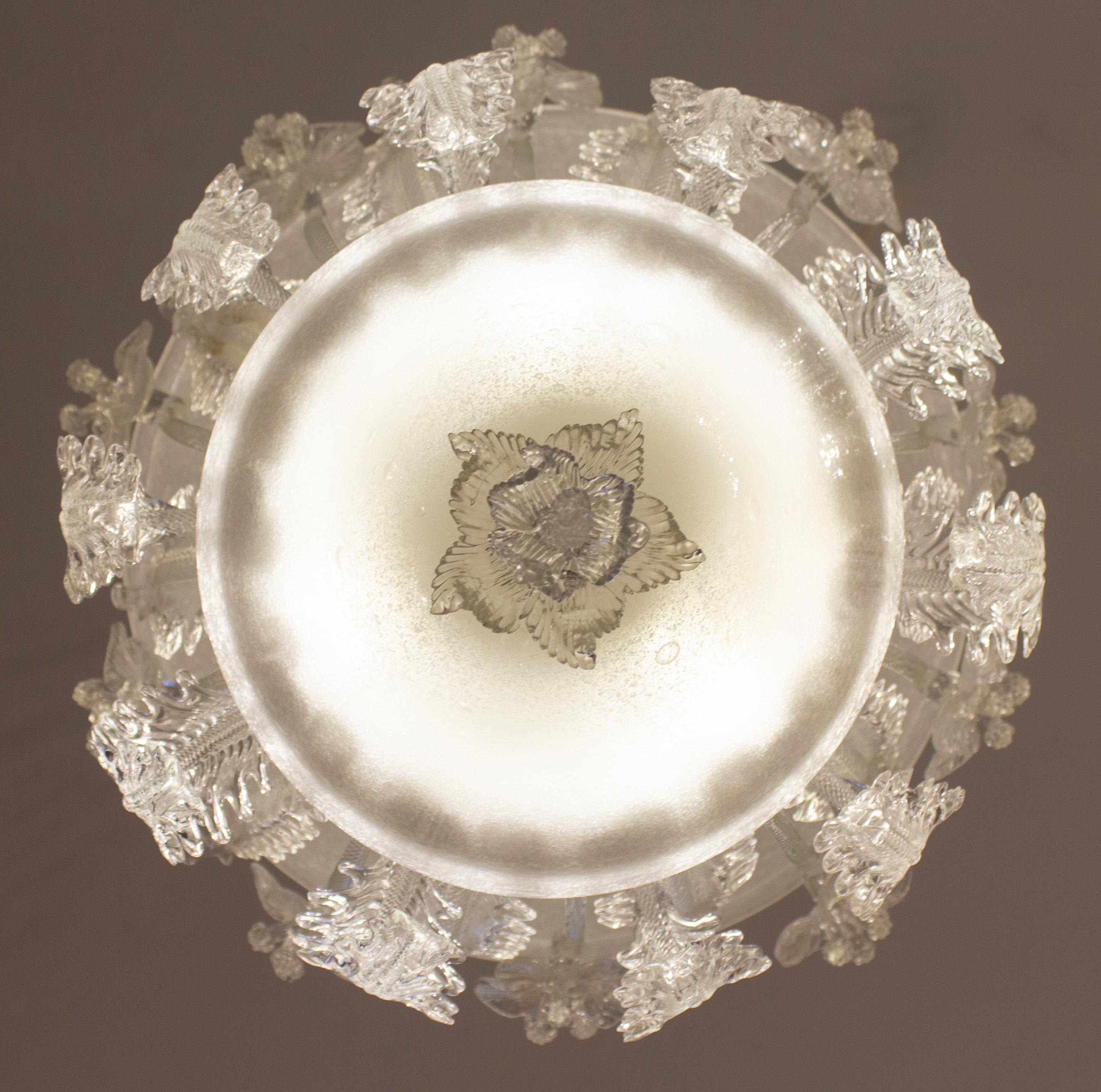 Superb Art Deco Murano Glass Chandelier by Ercole Barovier, 1930s For Sale 10