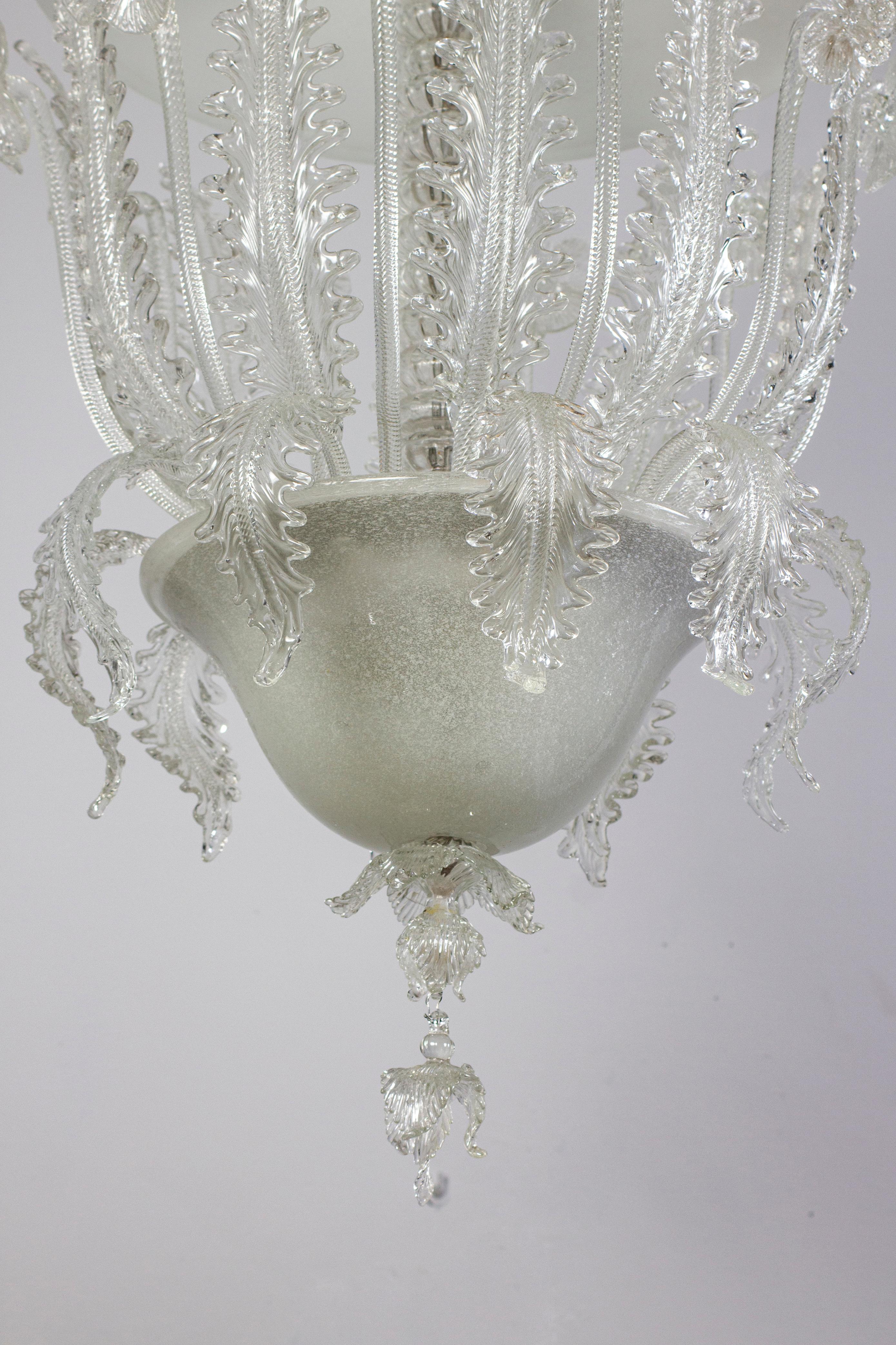 Superb Art Deco Murano Glass Chandelier by Ercole Barovier, 1930s For Sale 3