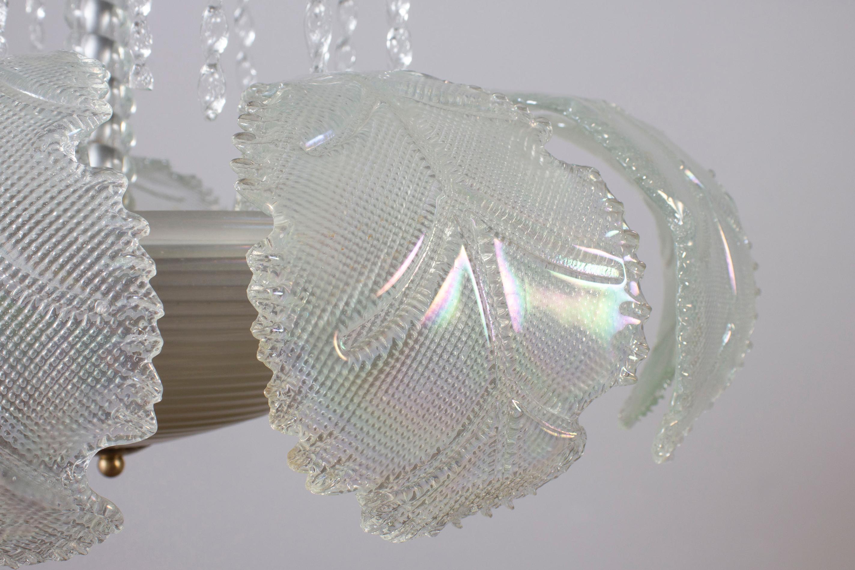 Superbe lustre Art Déco Ninfea en verre de Murano par Barovier Italie, 1940 en vente 1