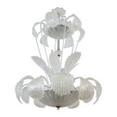 Superbo lampadario Art Deco Ninfea in vetro di Murano di Barovier Italia, 1940