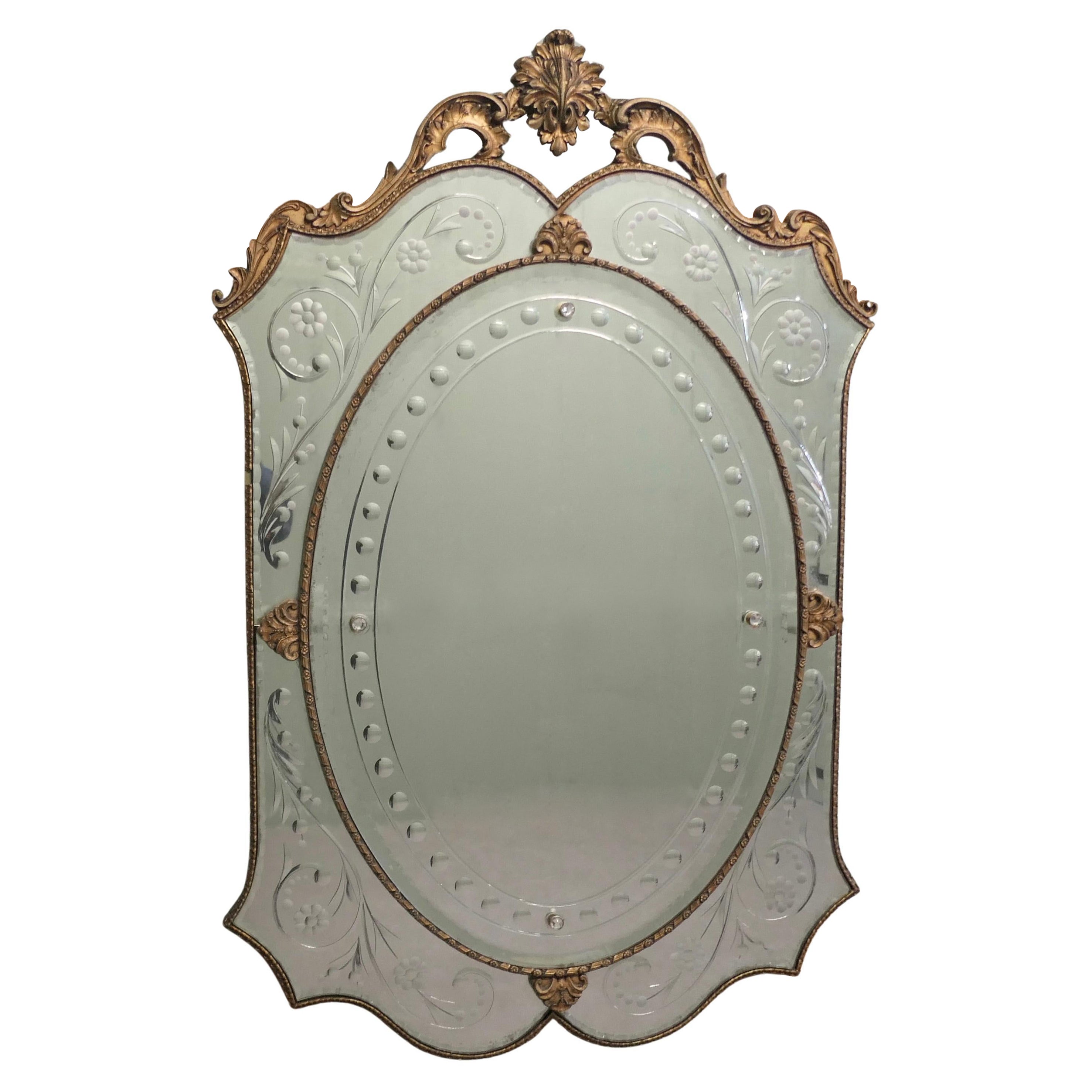 Superb Art Deco Venetian Style Mirror This is a very attractive piece