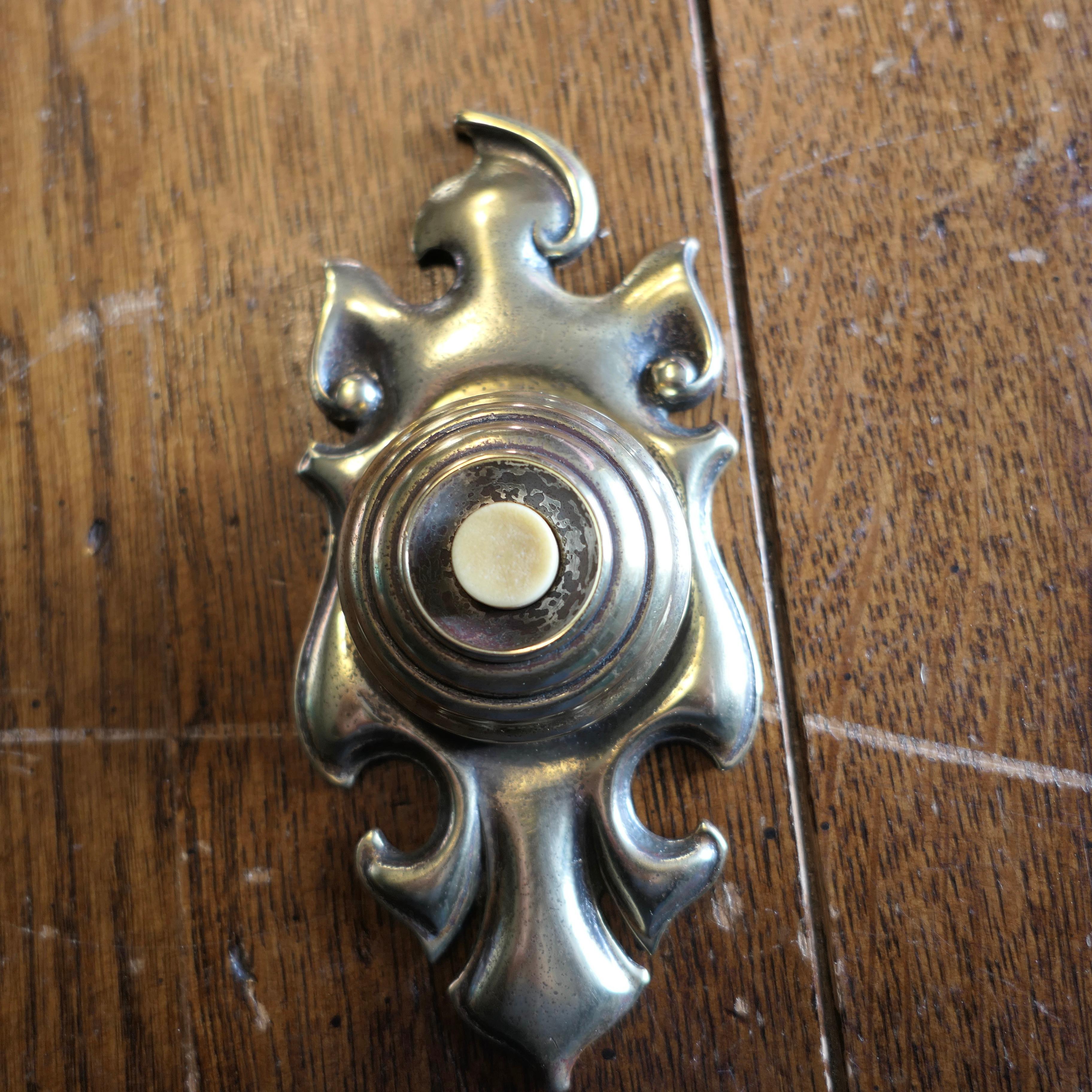Superb Art Nouveau Brass Bell Push For Sale 1