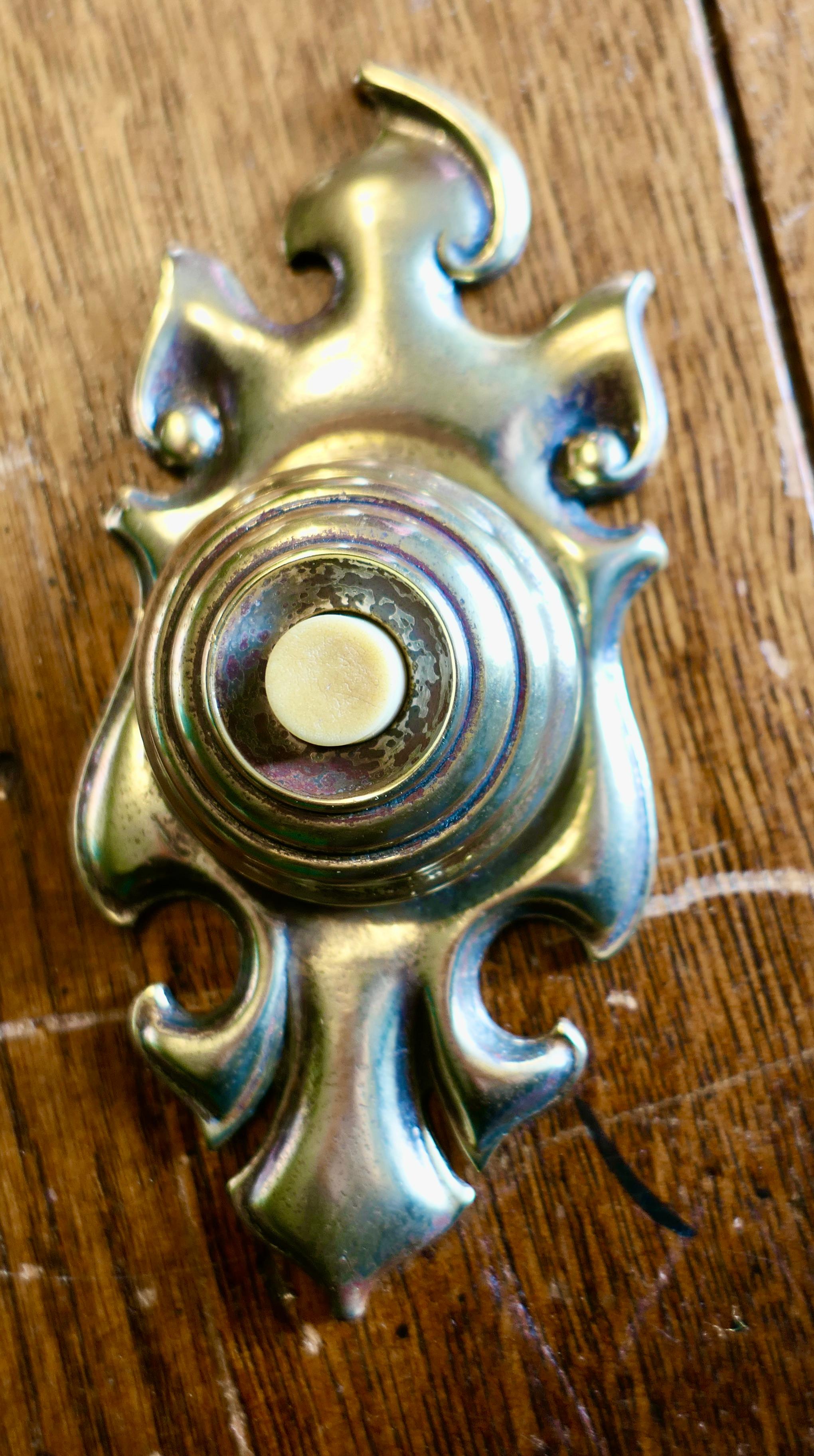 Superb Art Nouveau Brass Bell Push For Sale 4