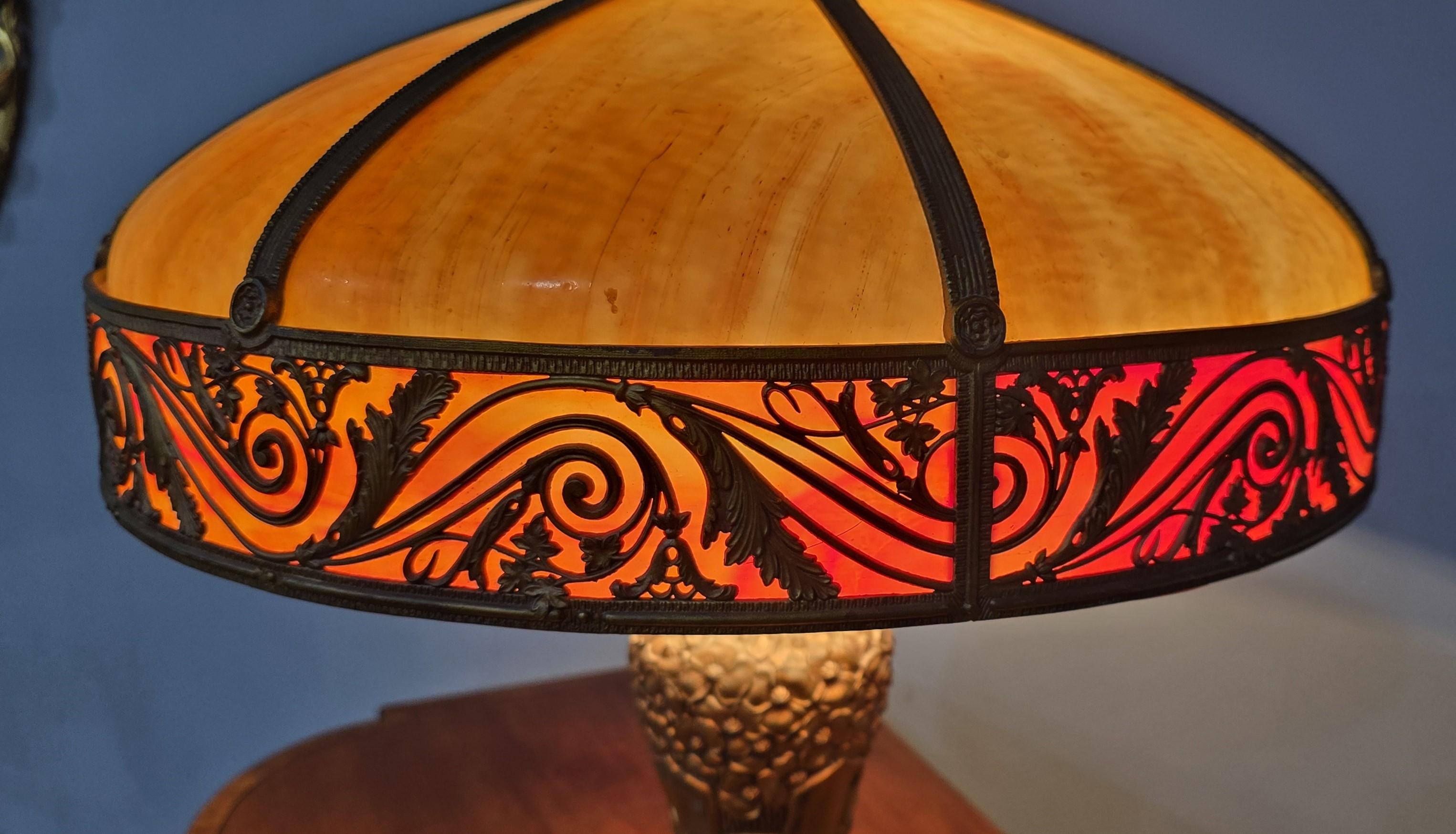 Superba lampada Art Noveau di The Charles Parker Company in vendita 4