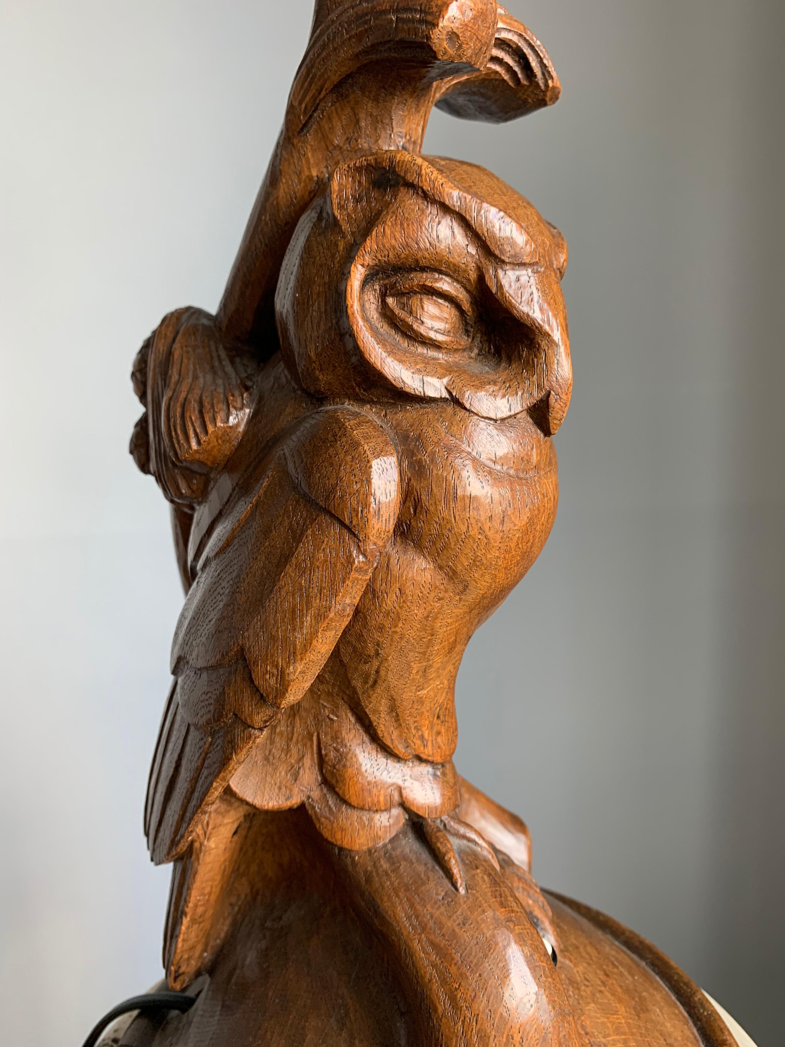carved wood owl