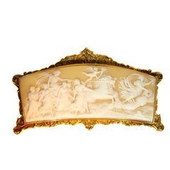 Antique  Superb Baroque Style French Cameo with Gold Mounting