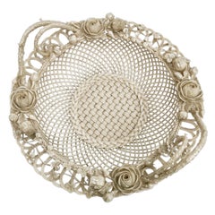 Superb Belleek Porcelain Basket, 2nd Period 1891-1926