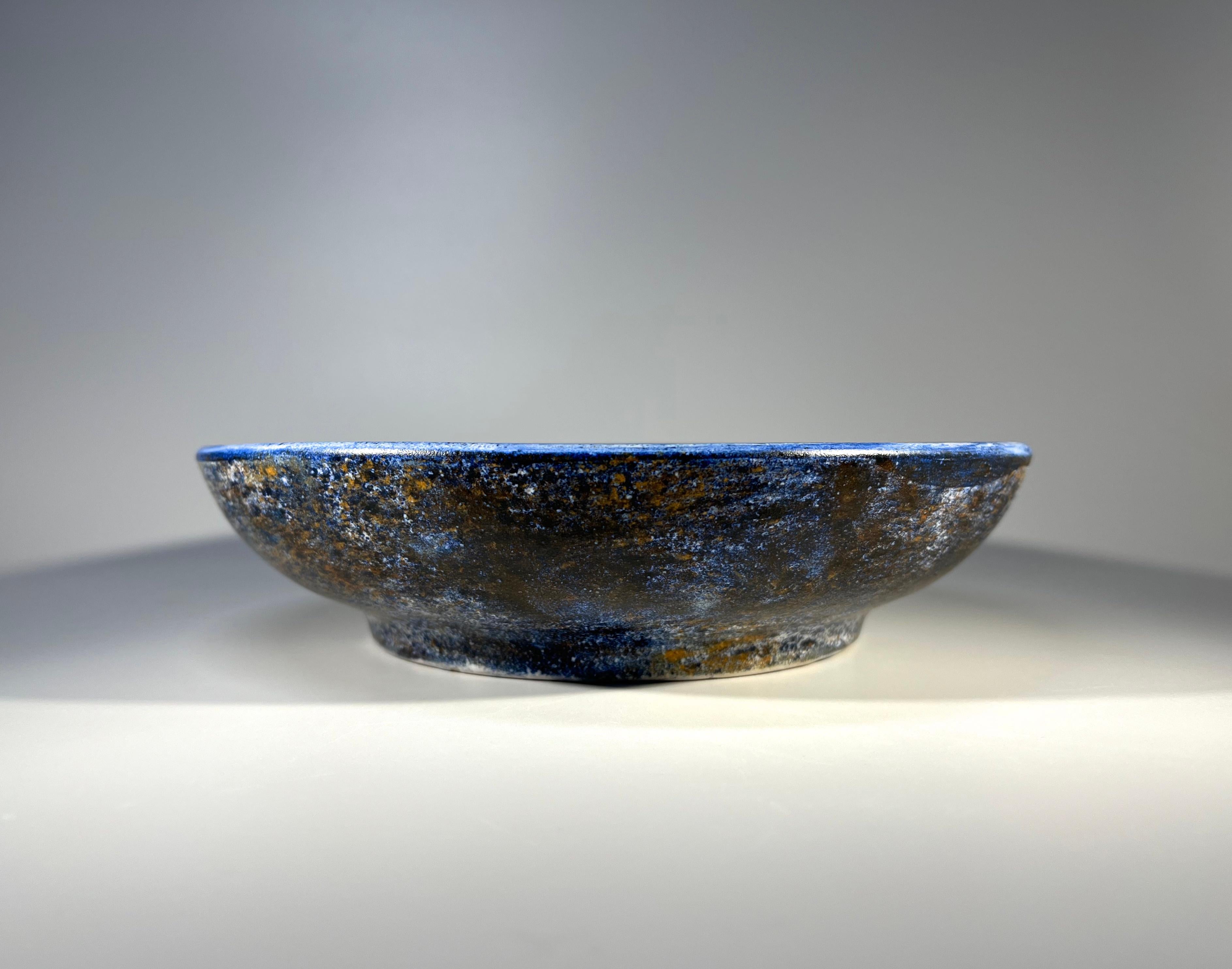 20th Century Superb Bernard Buffat Ceramic Dish For La Grange Aux Potiers, France 1970's For Sale