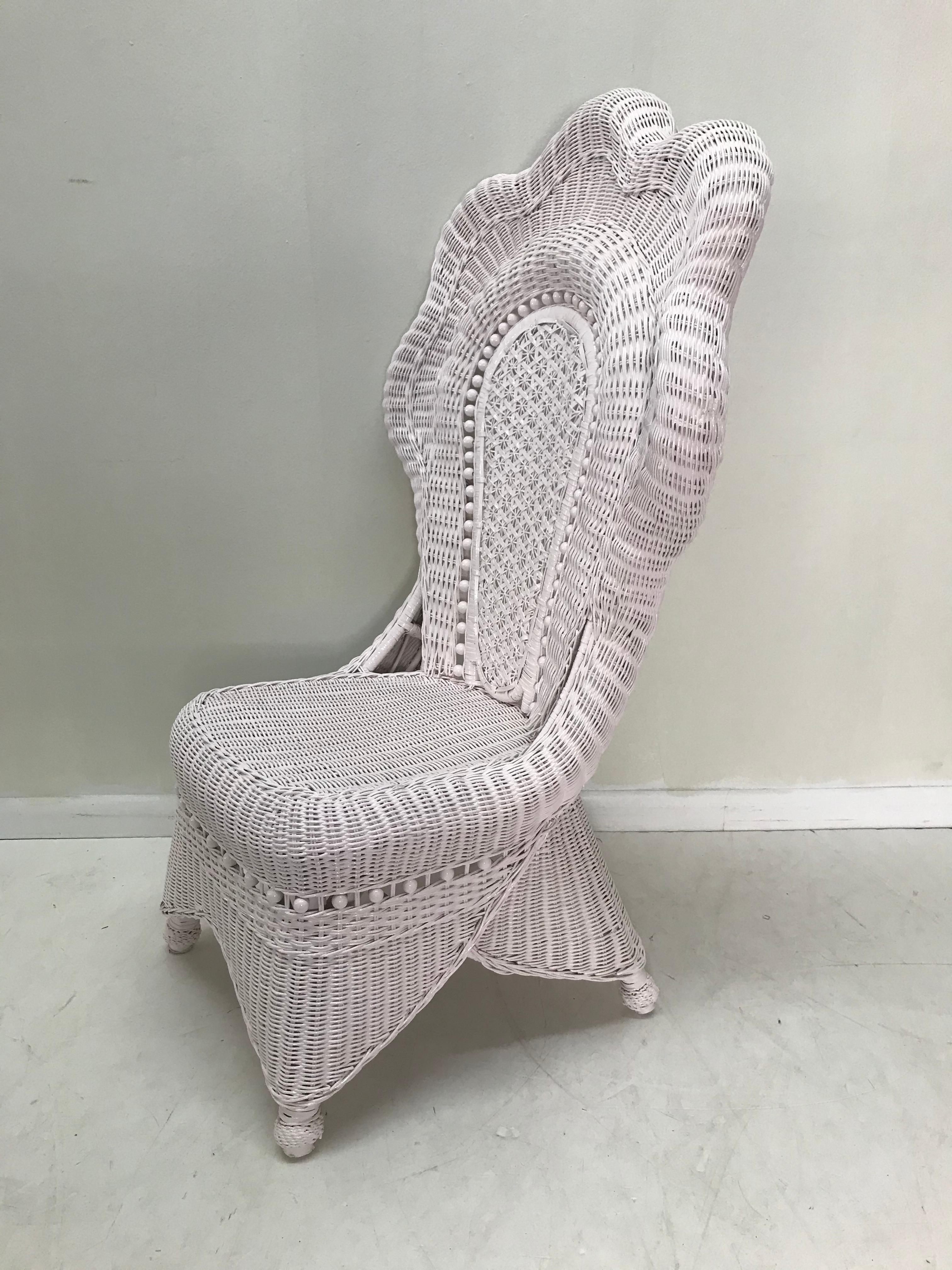 pink wicker chair