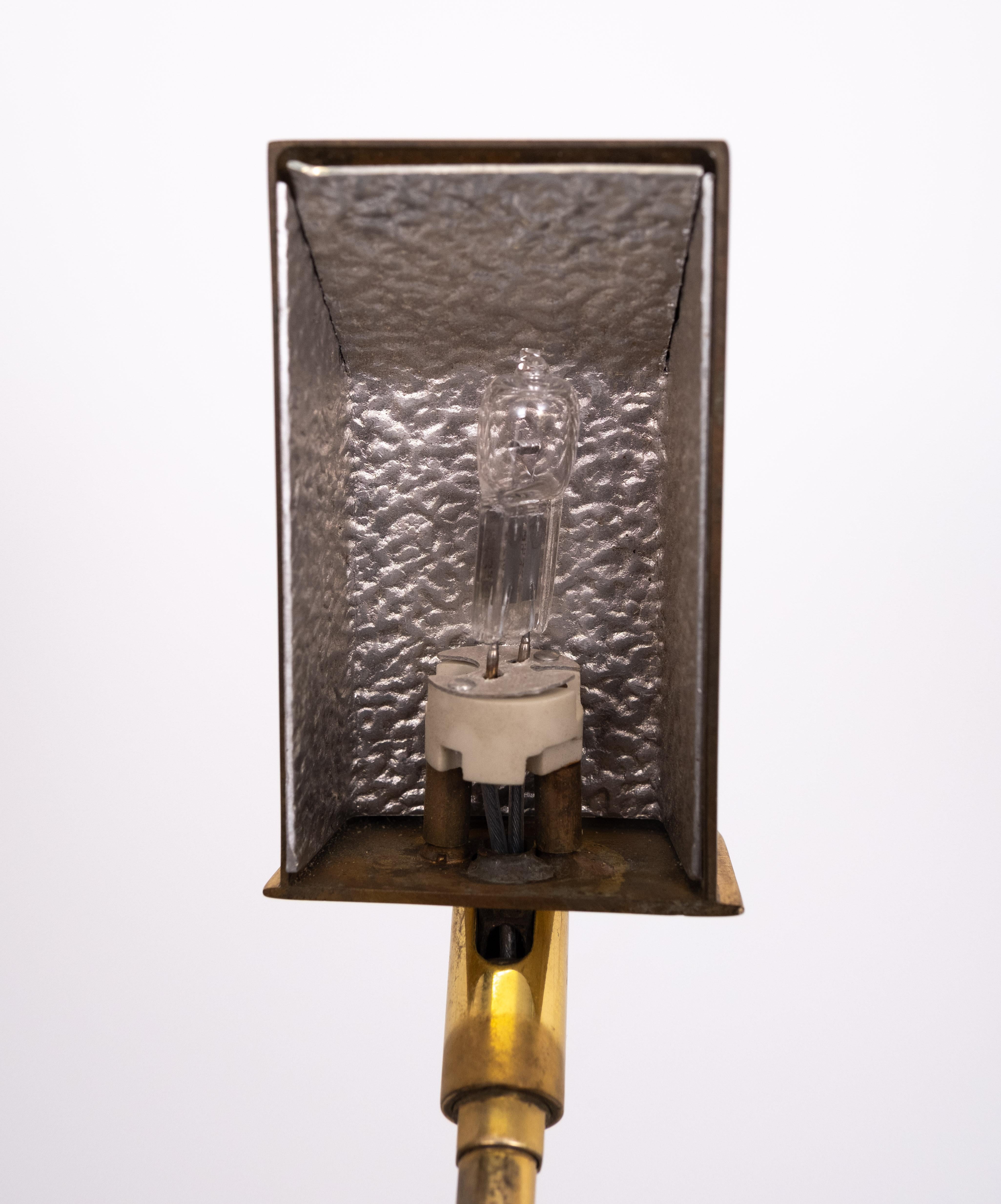 Superb Brass adjustable halogen floor lamp  1980s 4