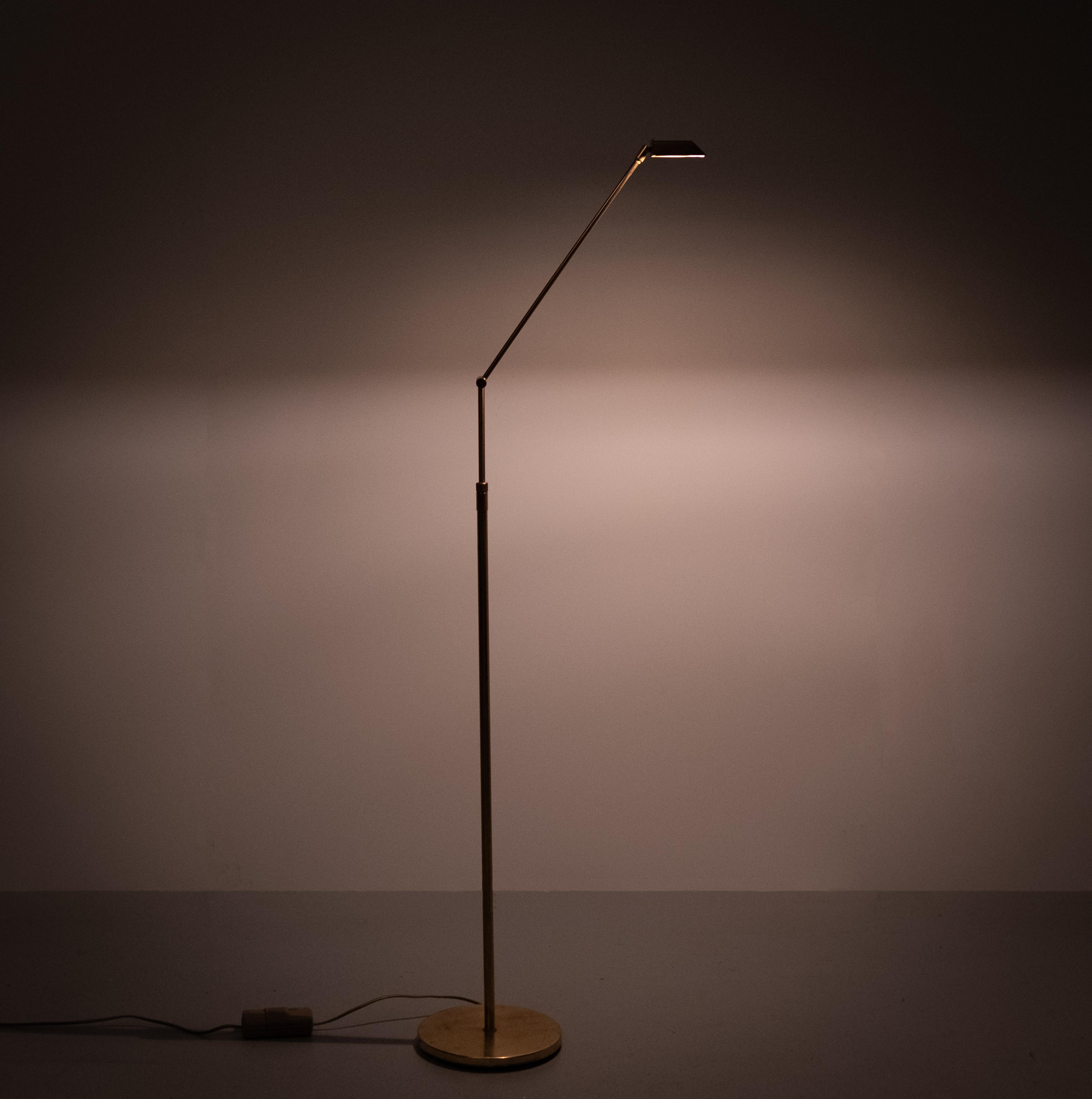 Superb Brass adjustable halogen floor lamp  1980s 2