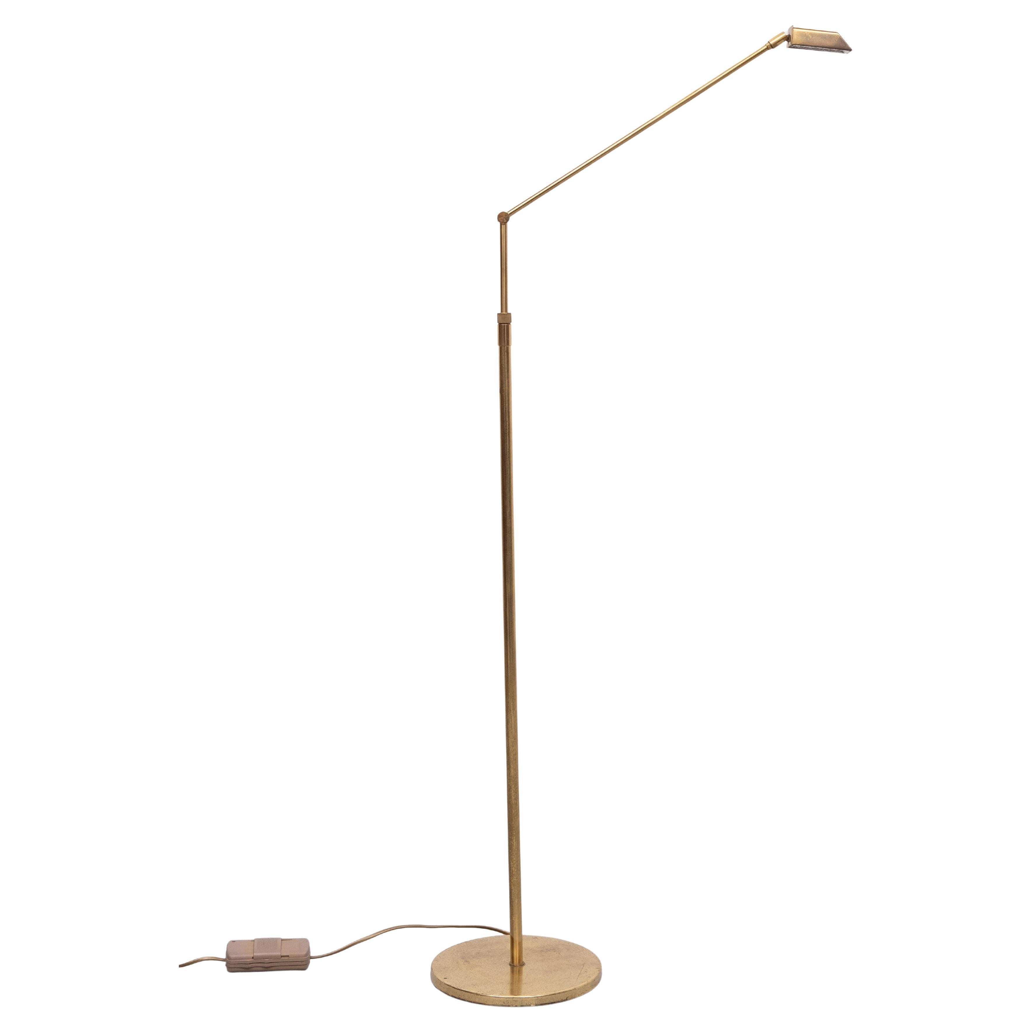Superb Brass adjustable halogen floor lamp  1980s