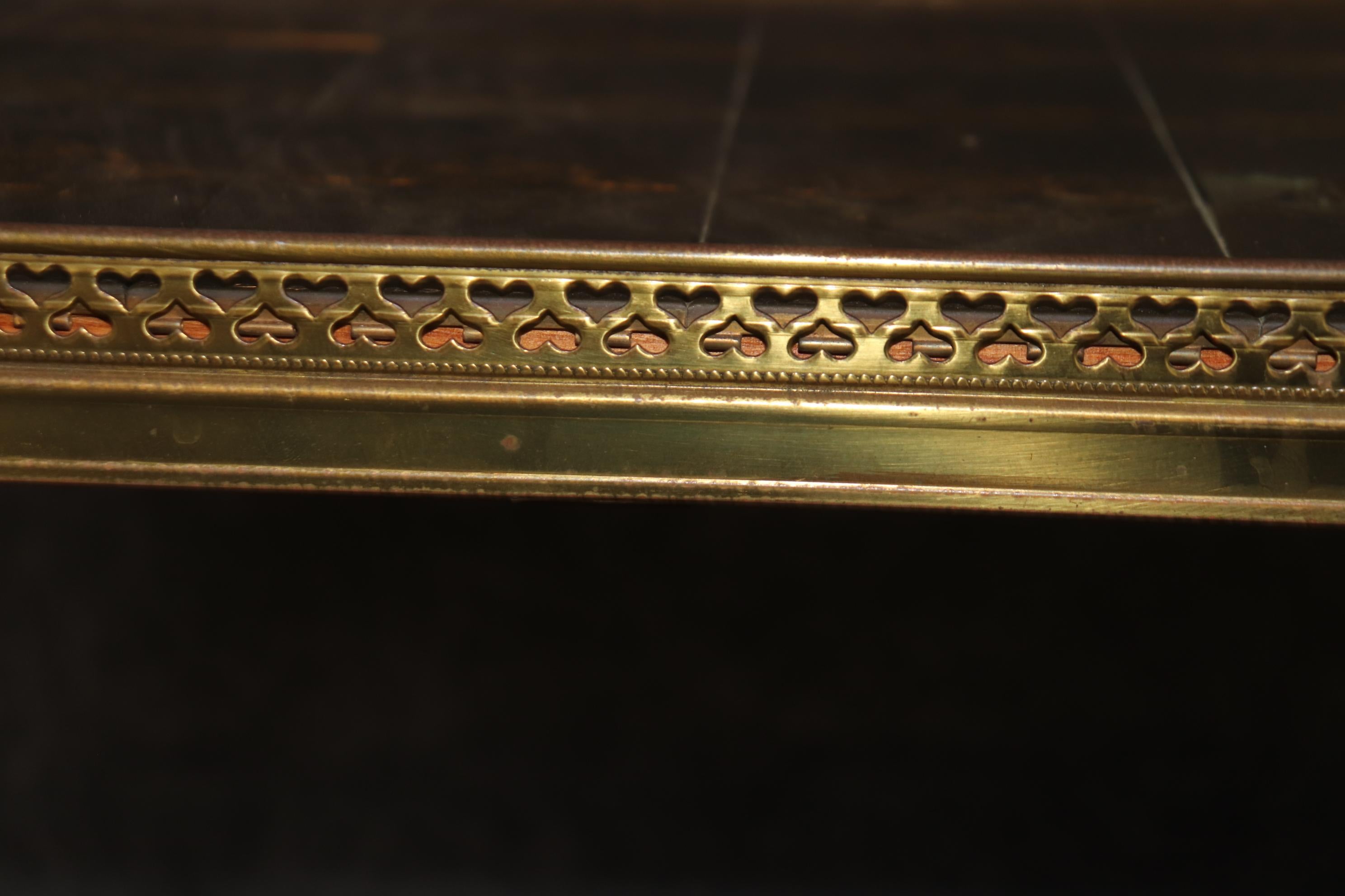Superb Brass Directoire Style Coffee Table Attributed to Maison Jansen  For Sale 4