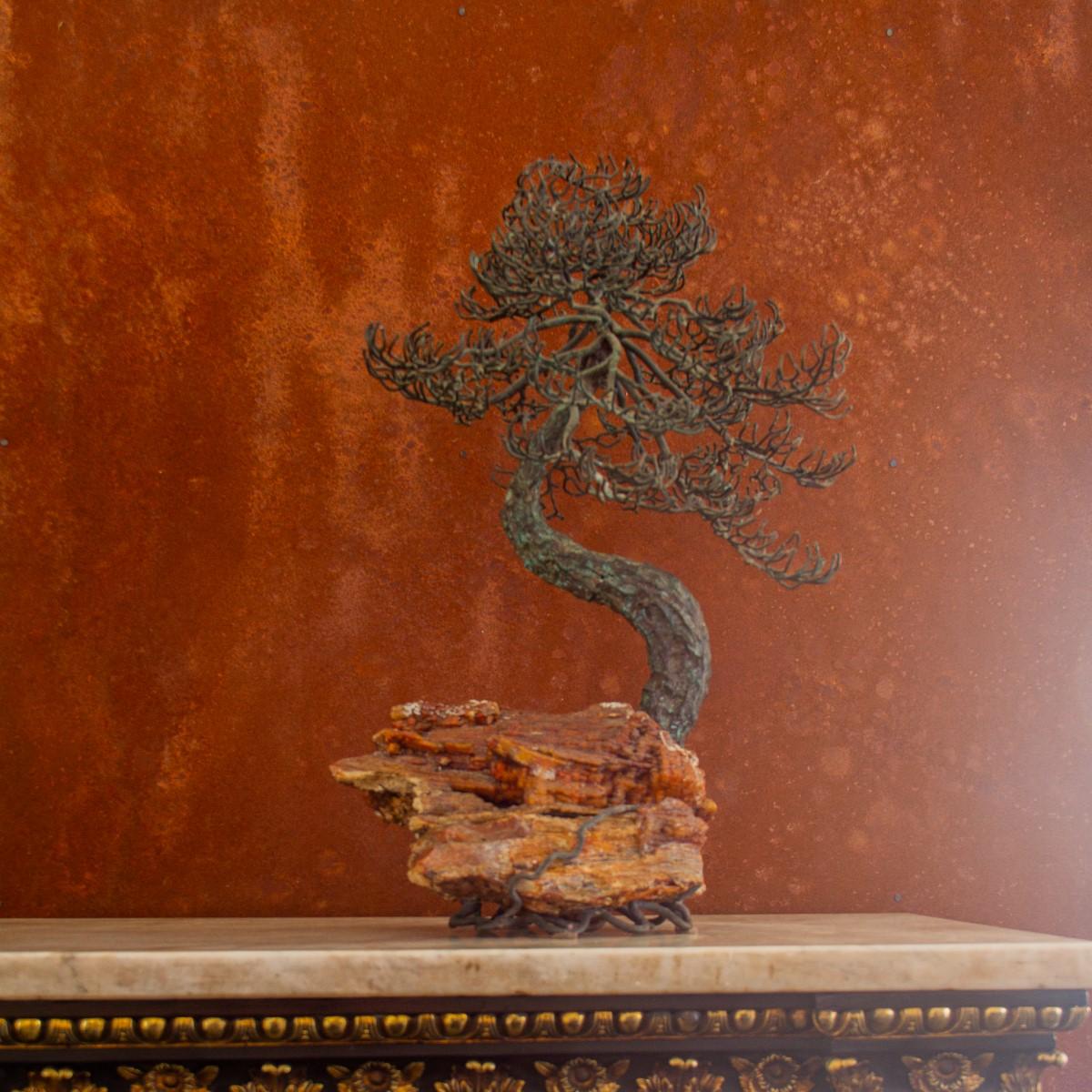 Mid-20th Century Superb Bronze Bonsai Tree Table Sculpture 1960s