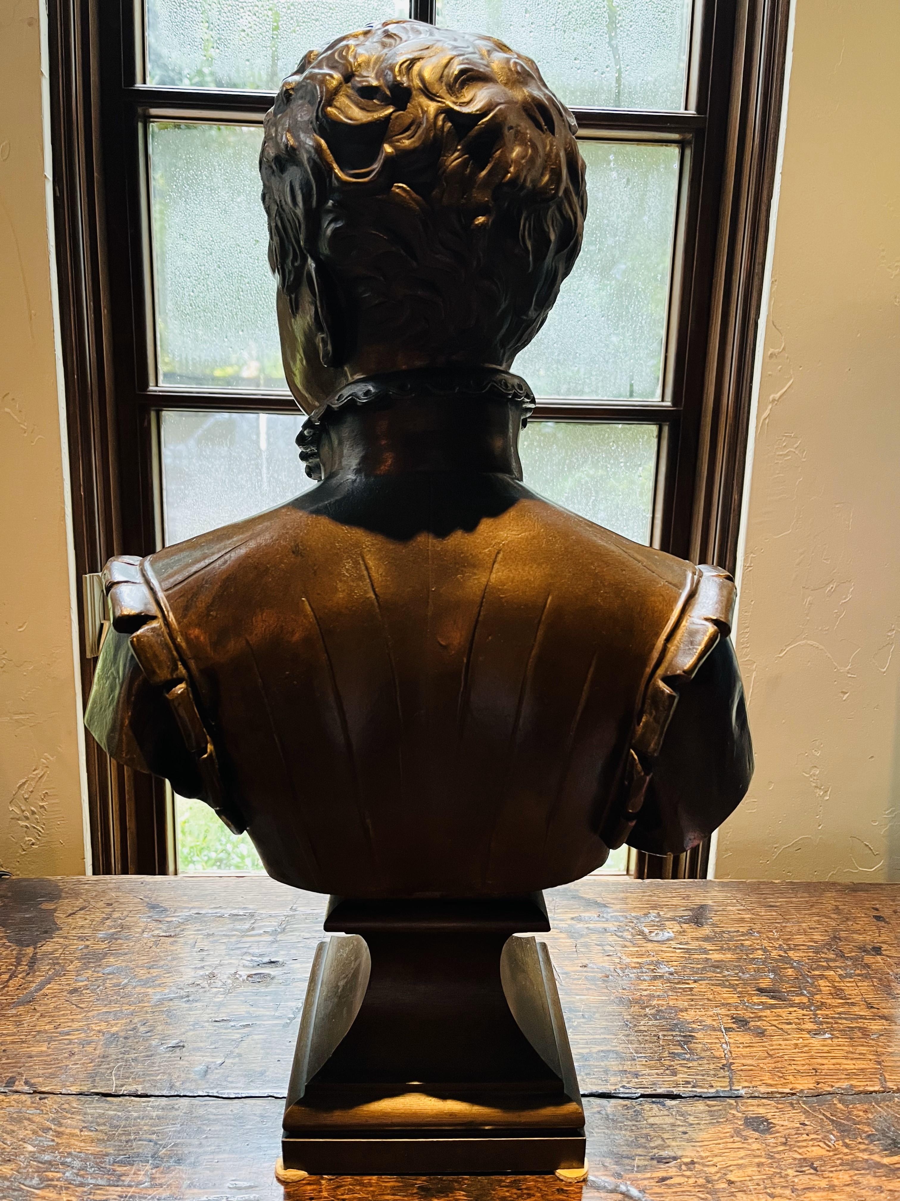 Superb Bronze Bust of Henri IV In Excellent Condition For Sale In Palm Beach, FL