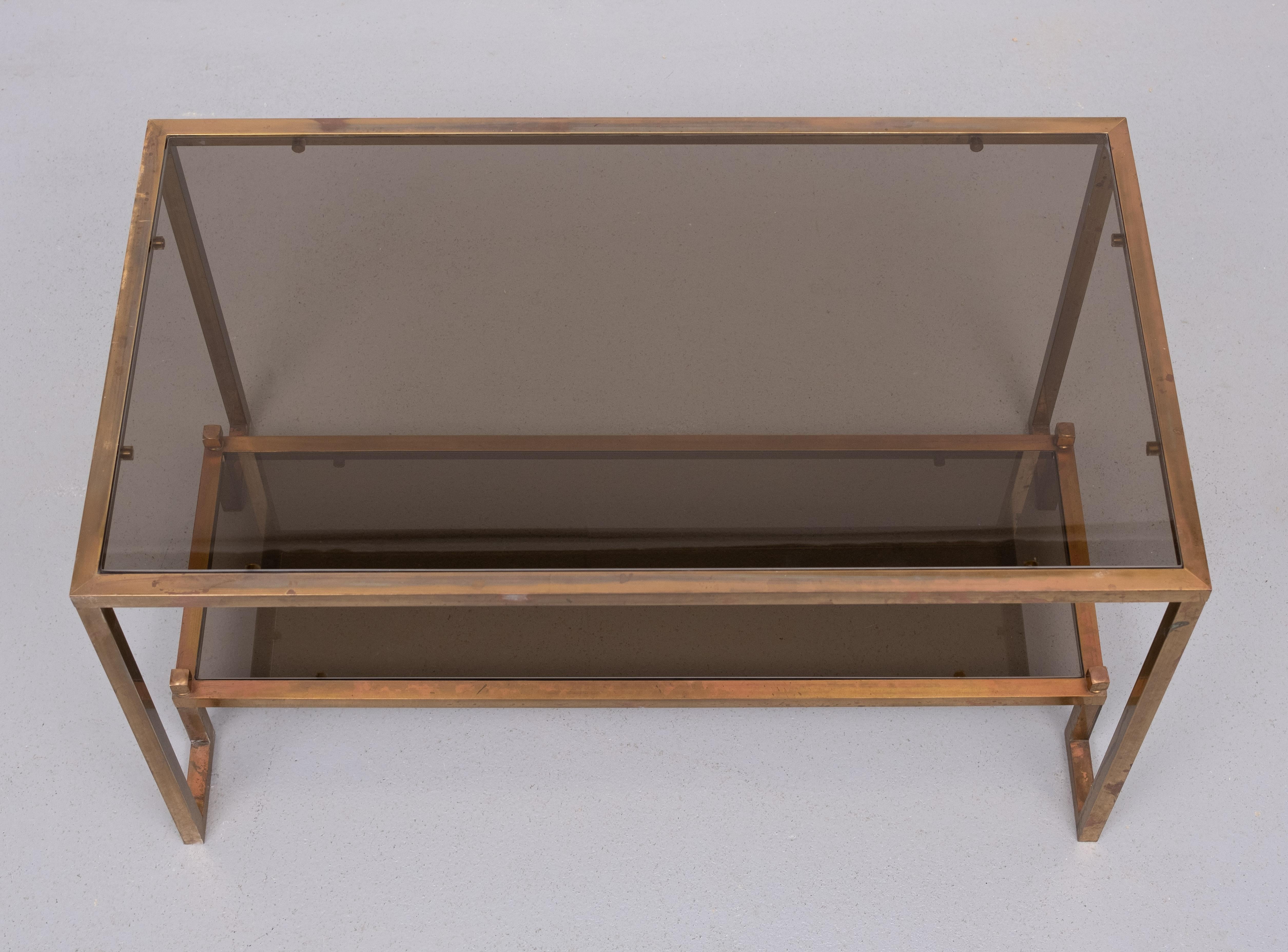Mid-Century Modern Superb Bronze Coffee table 1960s France For Sale