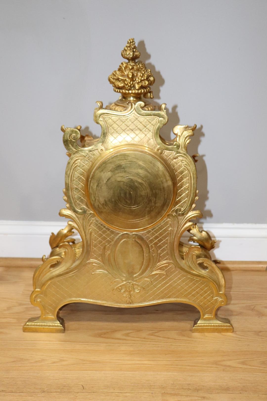 Early 20th Century Superb Bronze High Quality Signed leRoy French Rococo Louis XV Mantle Clock For Sale