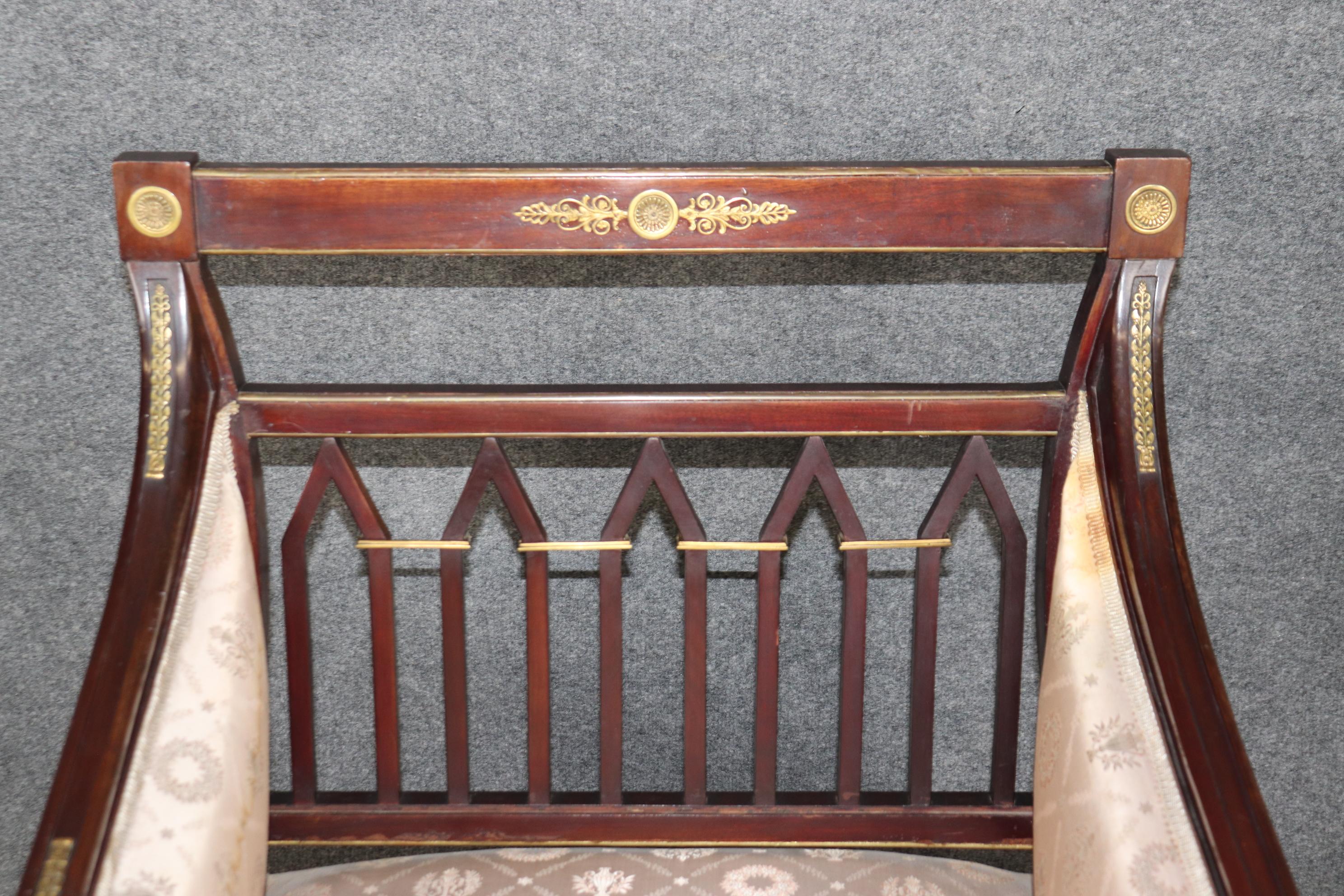 Superb Bronze Mounted Eagle French Empire Mahogany Empire Daybed Chaise For Sale 9