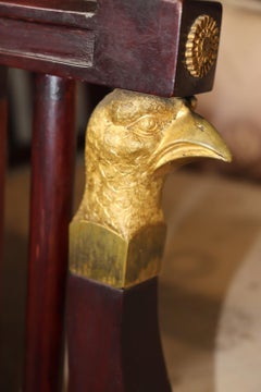 Superb Bronze Mounted Eagle French Empire Mahogany Empire Daybed Chaise