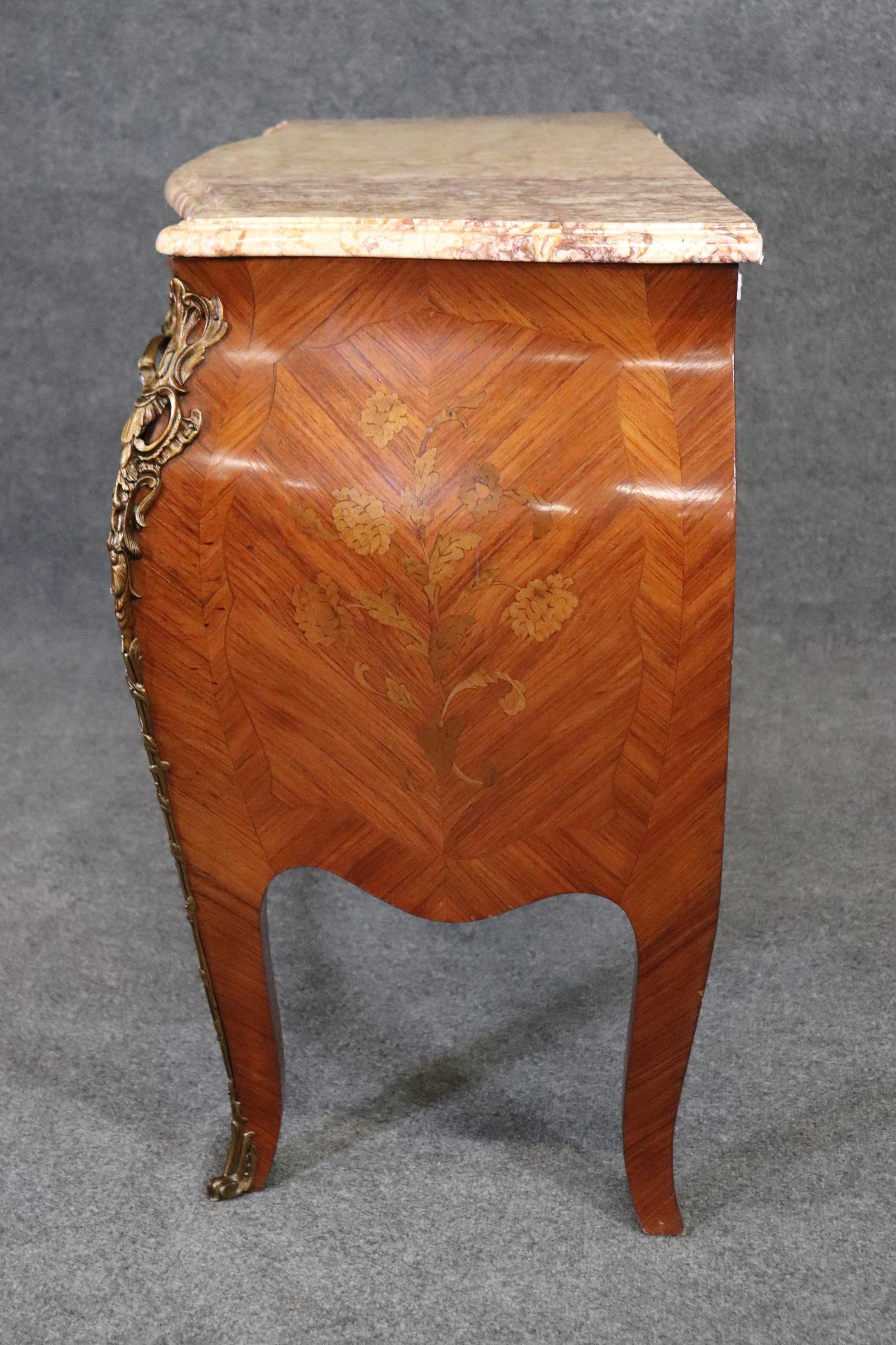 Superb Bronze Mounted French Louis XV Marble Top Commode, circa 1900 For Sale 2