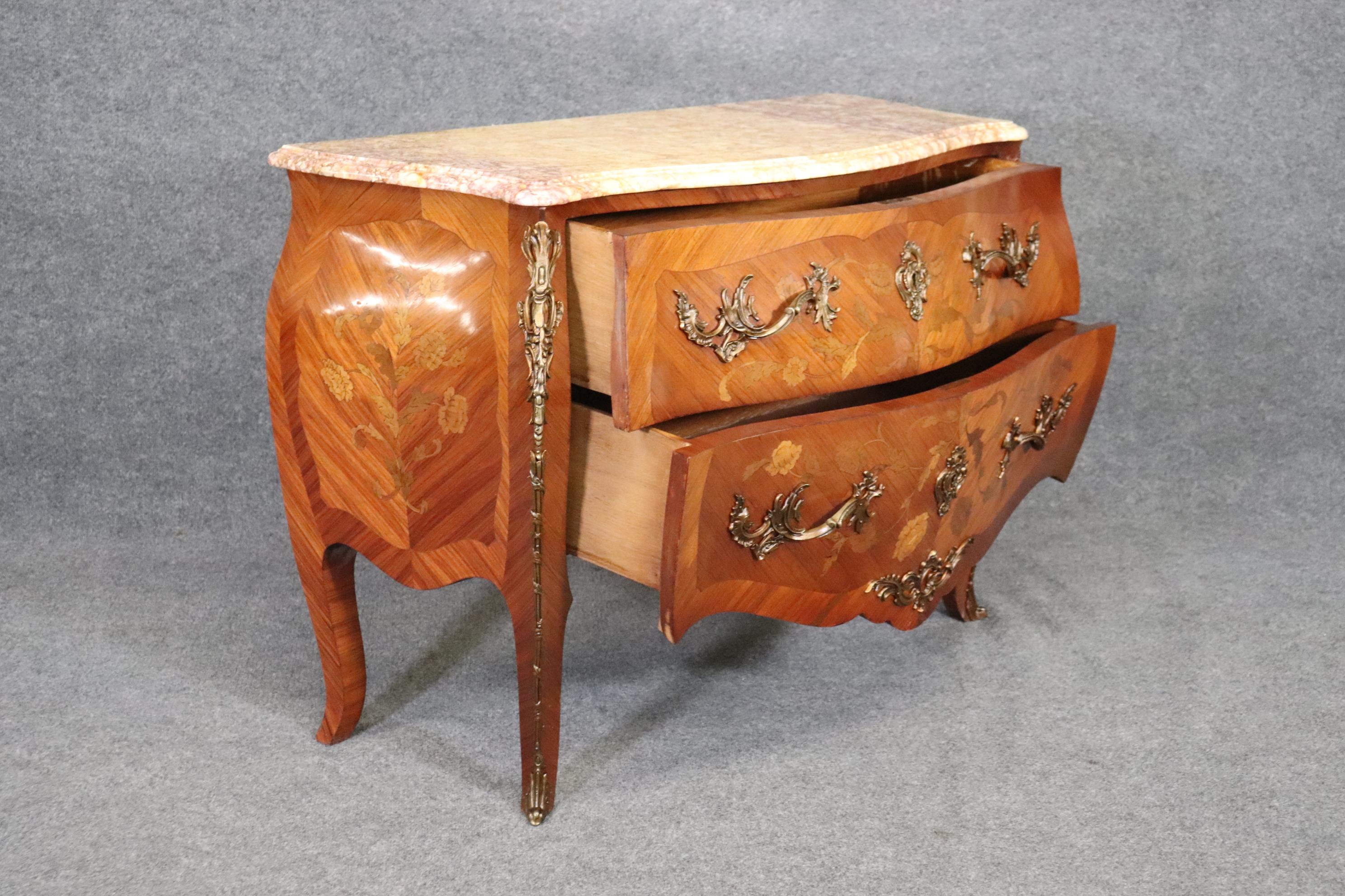 Superb Bronze Mounted French Louis XV Marble Top Commode, circa 1900 For Sale 5