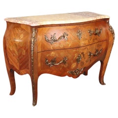 Used Superb Bronze Mounted French Louis XV Marble Top Commode, circa 1900